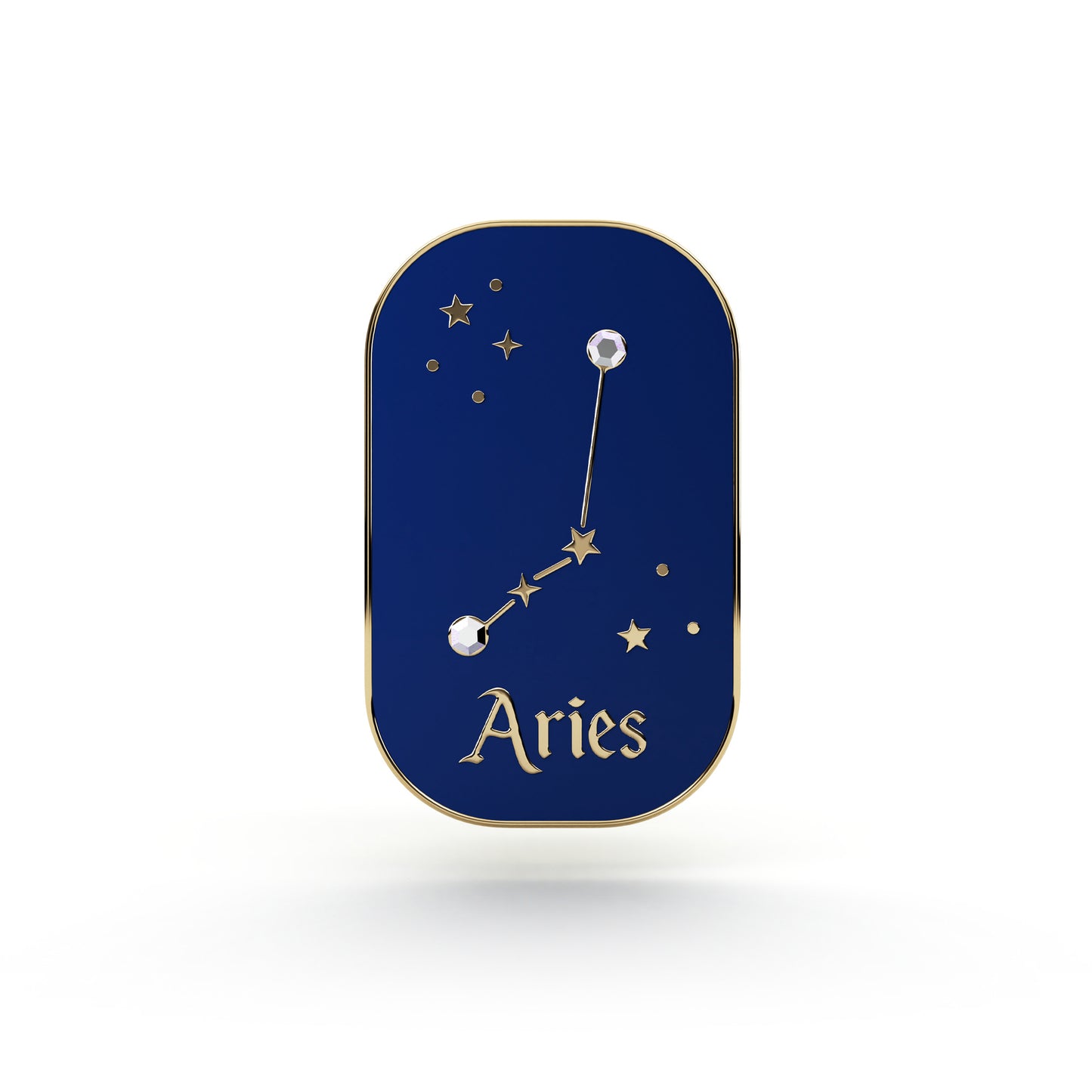 Sternzeichen Widder – Zirkon-Anstecker mit 14 Karat Gold veredelt