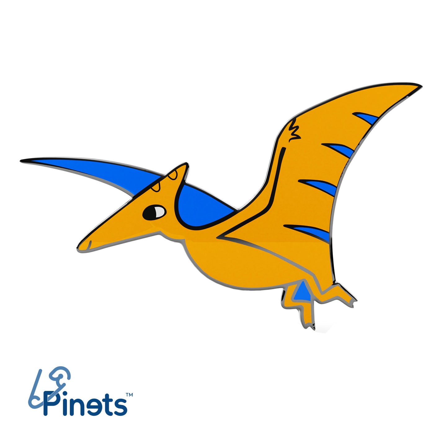 Oranger Flugsaurier Dinosaurier - Kinderabzeichen