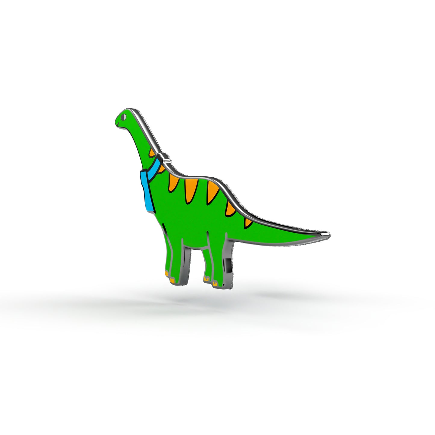 Grüner Dinosaurier mit Schal - Anstecker für ein Kind