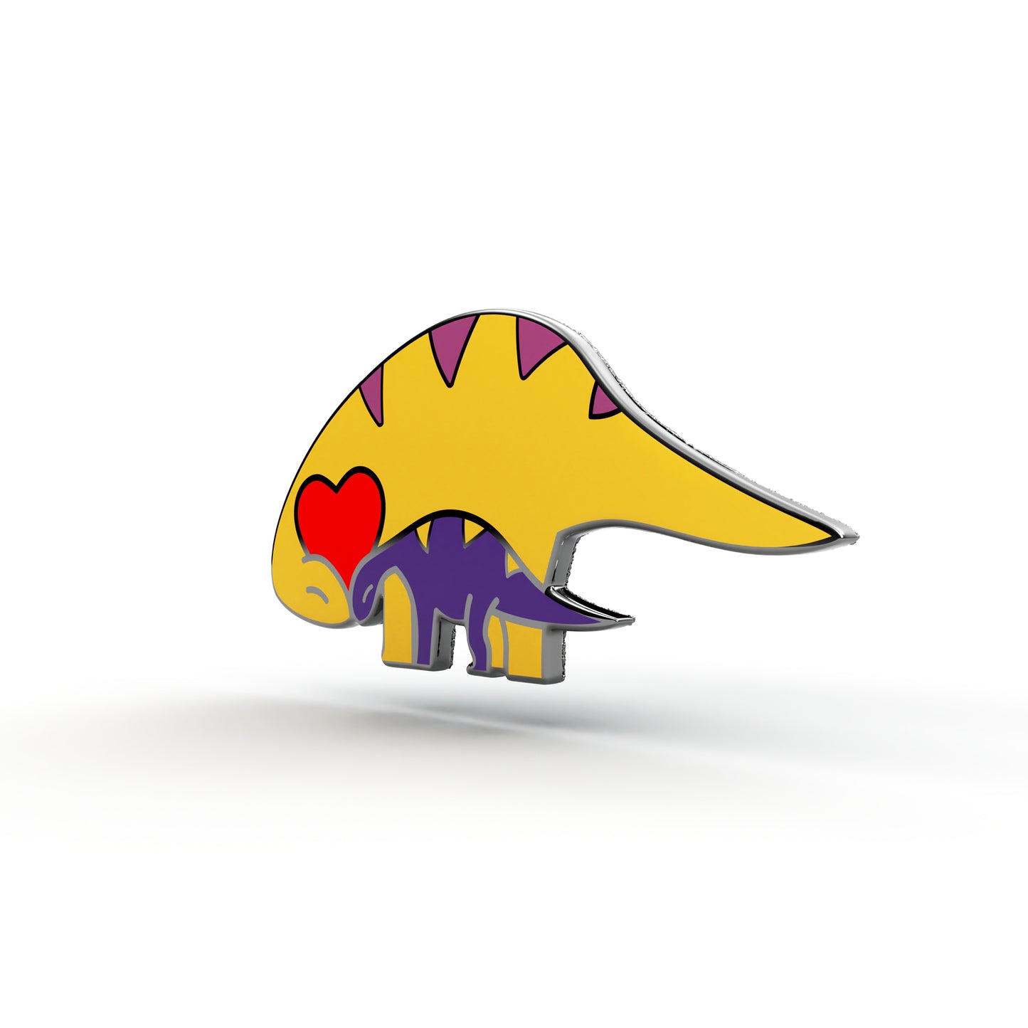 Zwei Dinosaurier mit Herz - Anstecker
