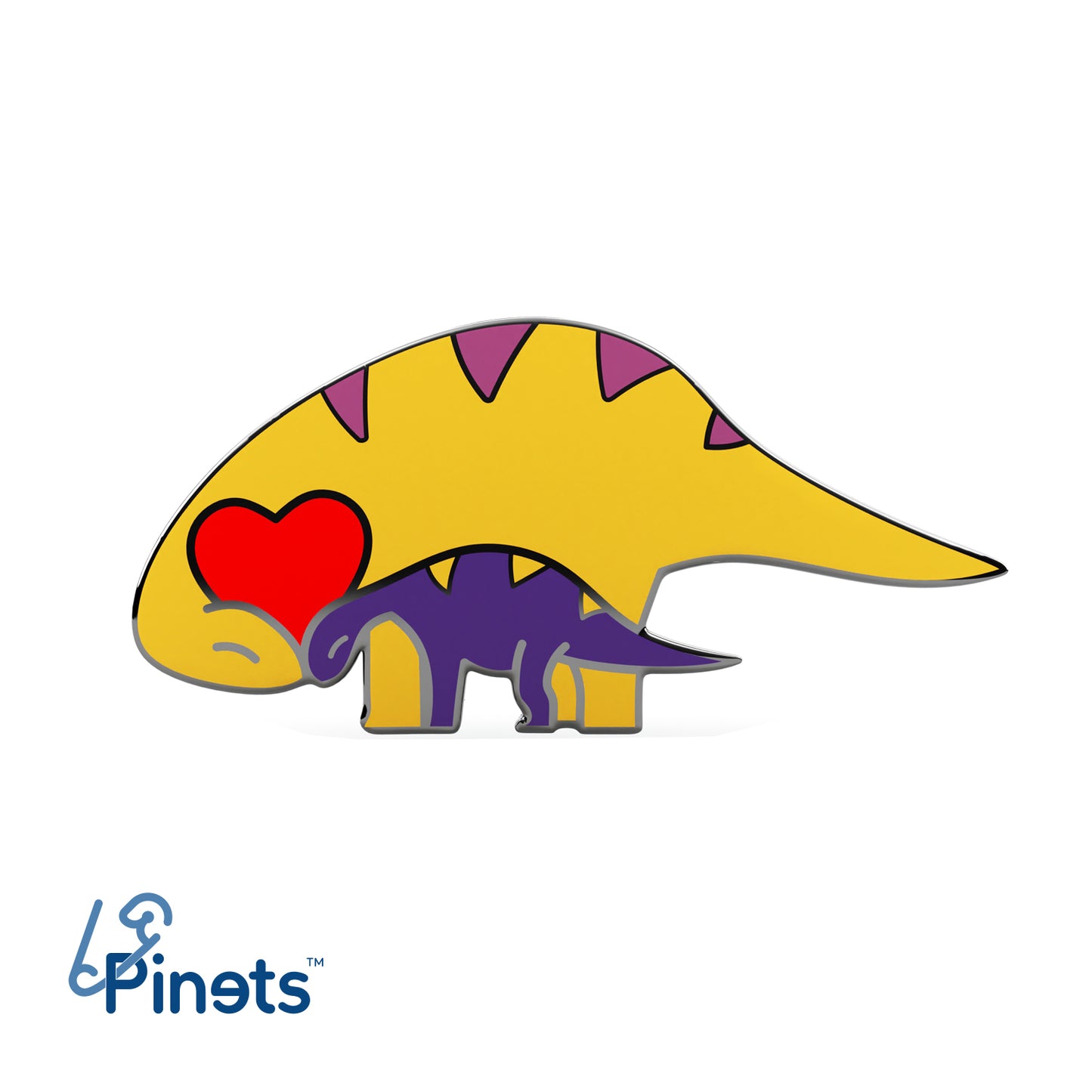 Zwei Dinosaurier mit Herz - Anstecker