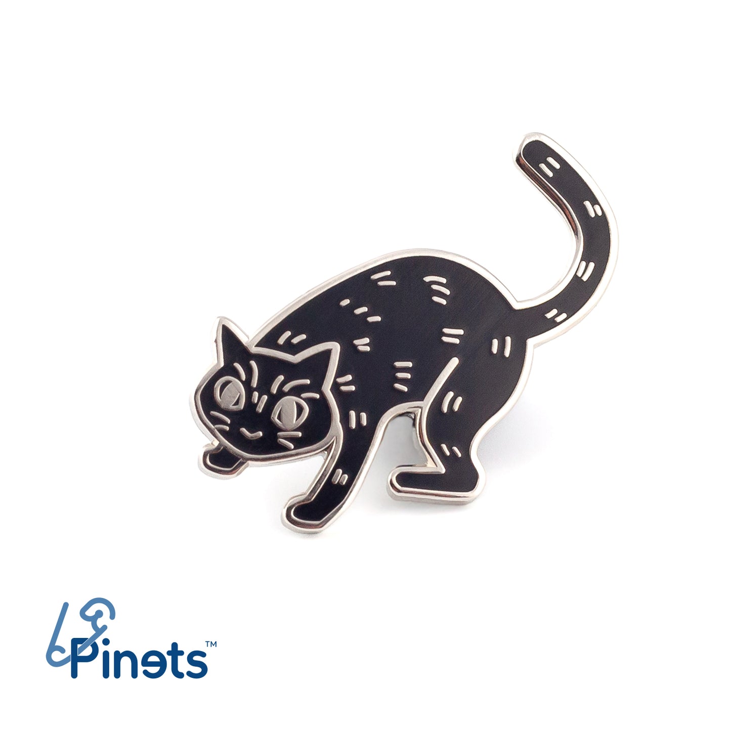 Boniface, die schwarze Katze – ein Anstecker für einen Katzenliebhaber