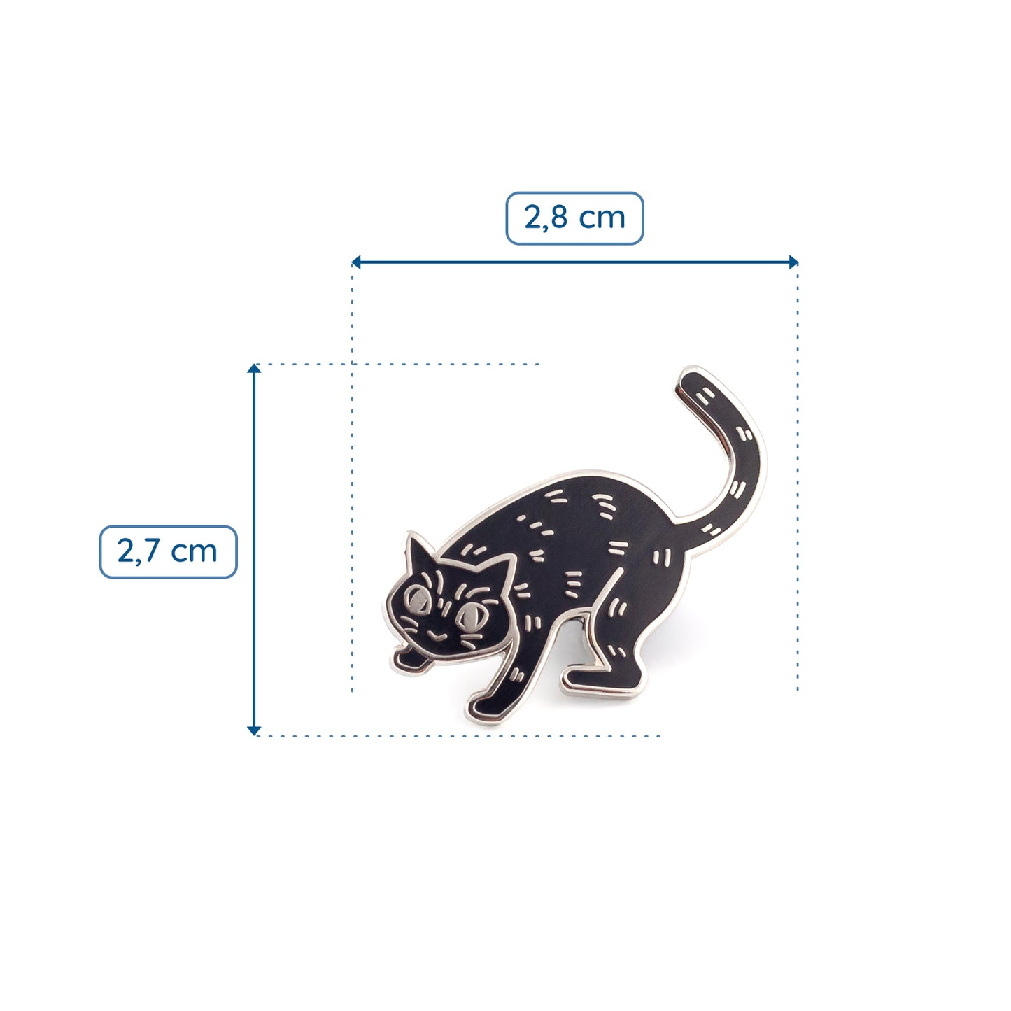 Boniface, die schwarze Katze – ein Anstecker für einen Katzenliebhaber