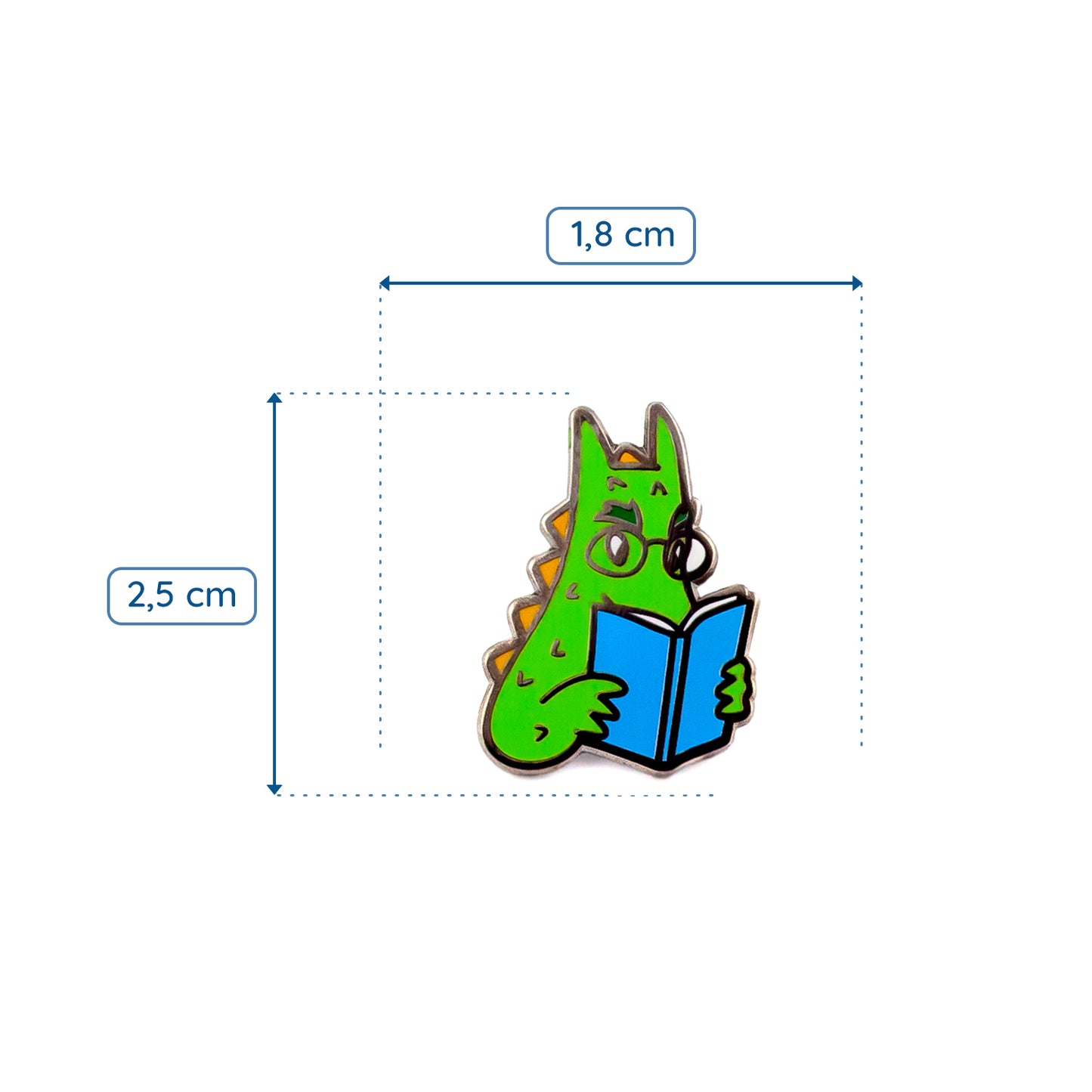 Der Wawel-Drache liest ein Buch - ein Anstecker für einen Buchliebhaber