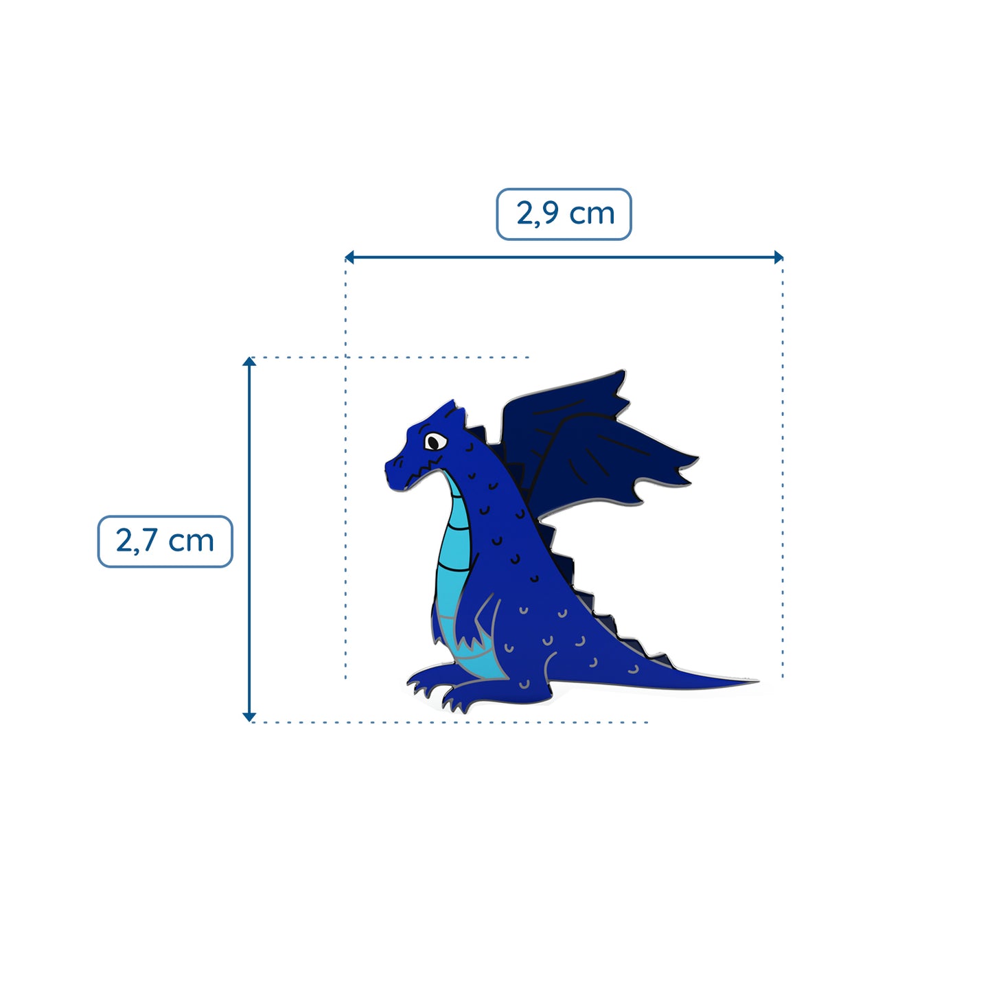 Blauer Drache - Anstecker für ein Kind