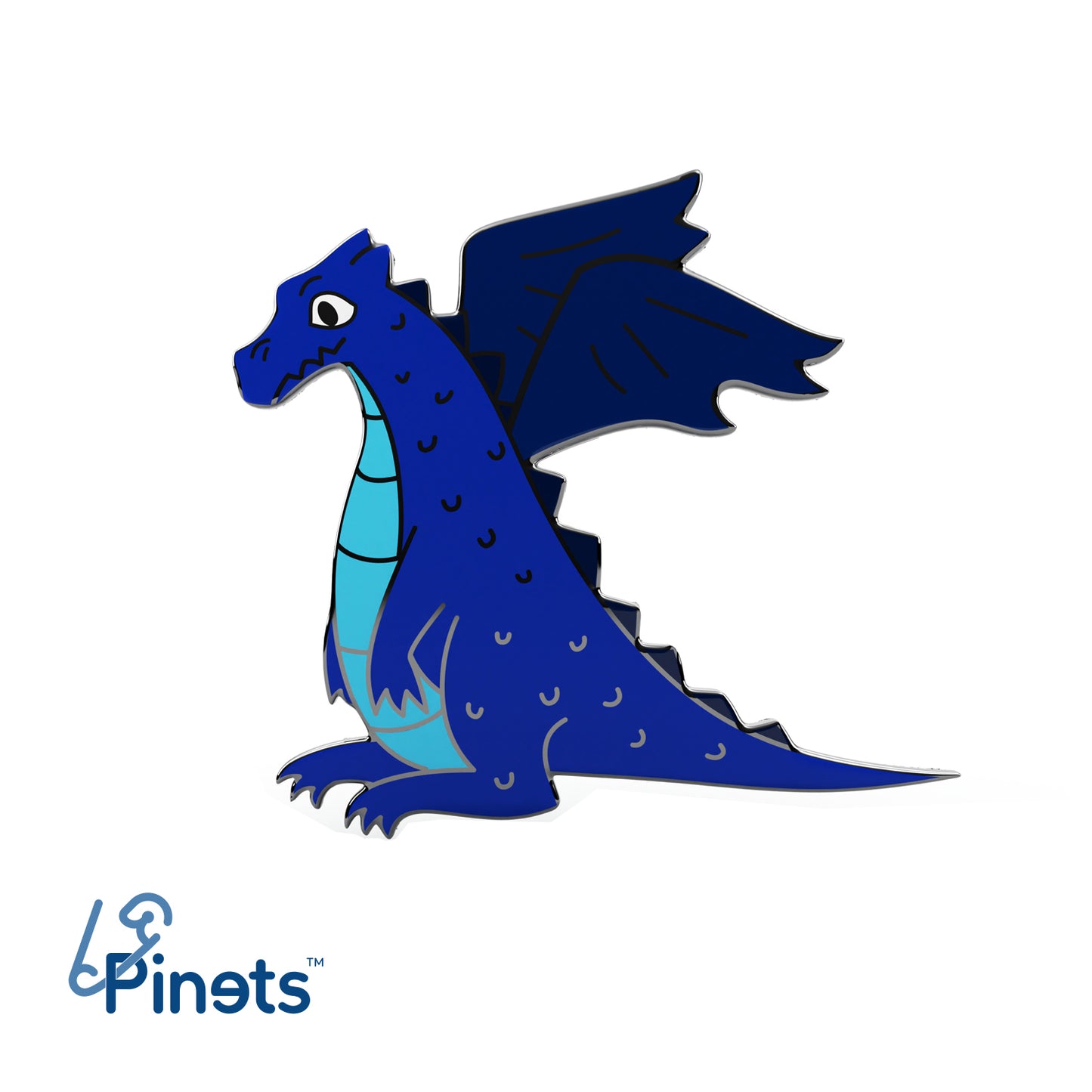 Blauer Drache - Anstecker für ein Kind
