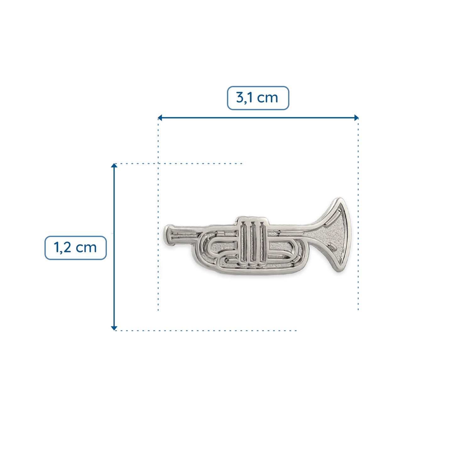 Silberne Trompete - Musikinstrumentennadel
