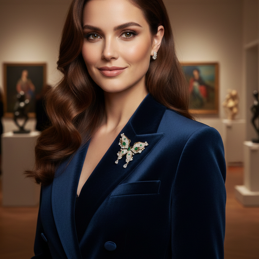 14K vergoldete SCHMETTERLINGSbrosche mit Zirkonia