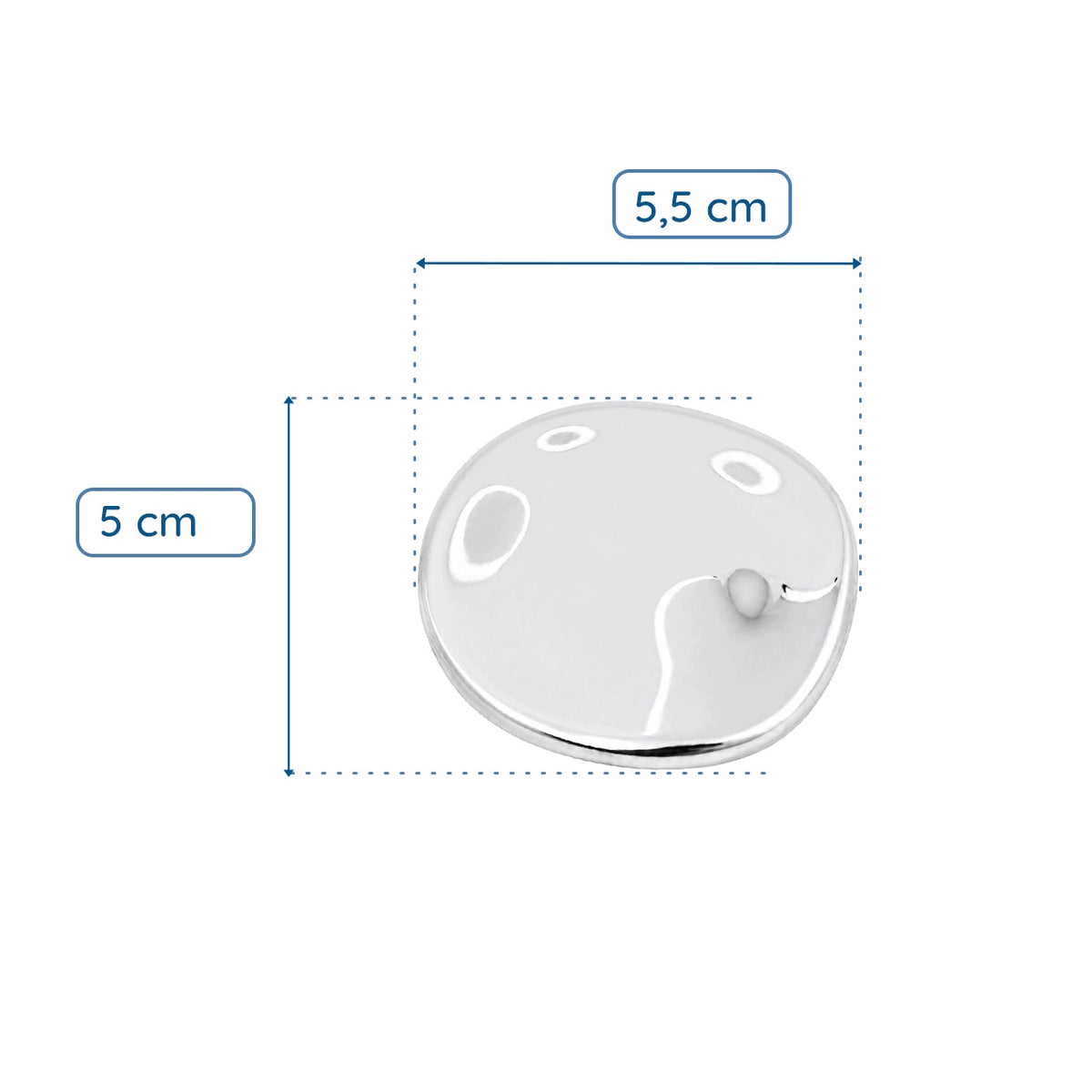 Broszka owalna srebrna minimalistyczna nowoczesna damska elegancka