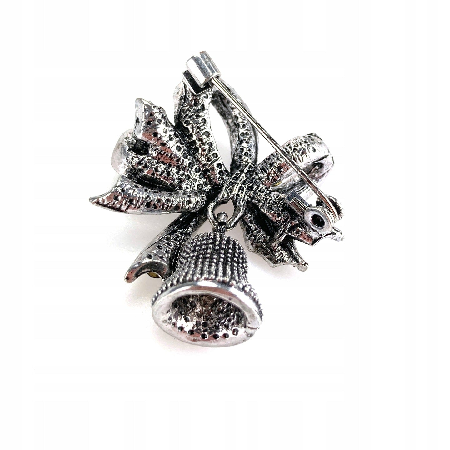 Glocke mit Zirkonia Weihnachtsbrosche