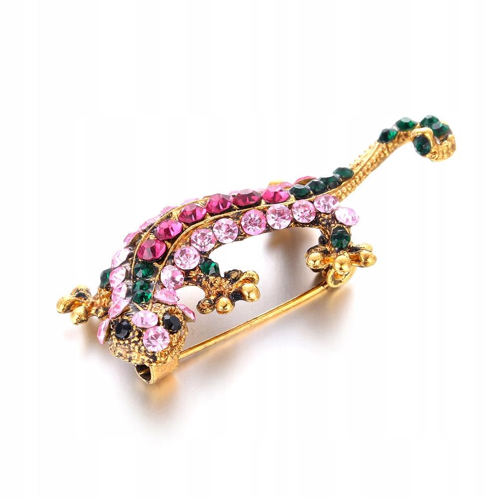 Gecko-Brosche mit Zirkonia