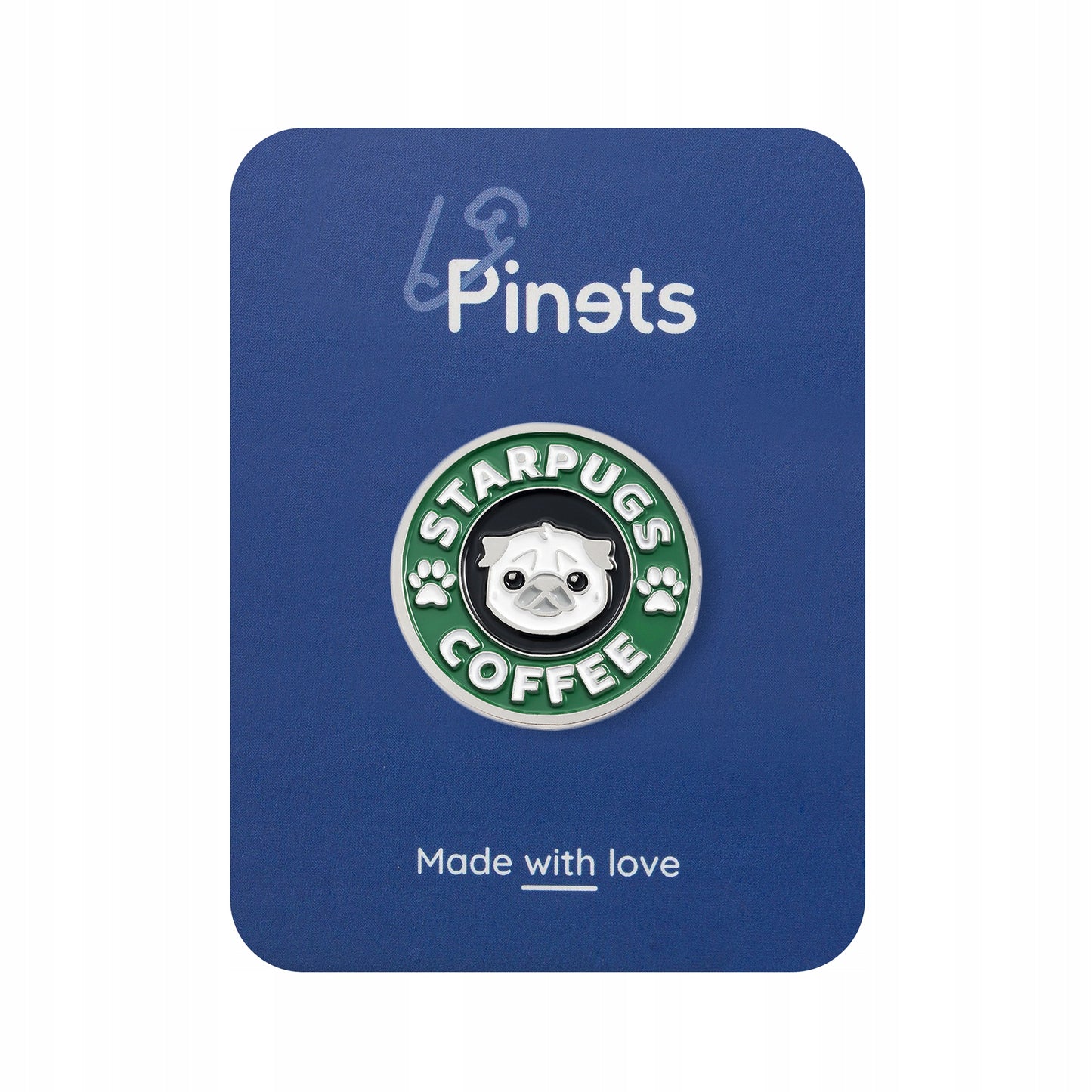 Starpugs Coffee - eine Anstecknadel für den Kaffee- und Mopsliebhaber