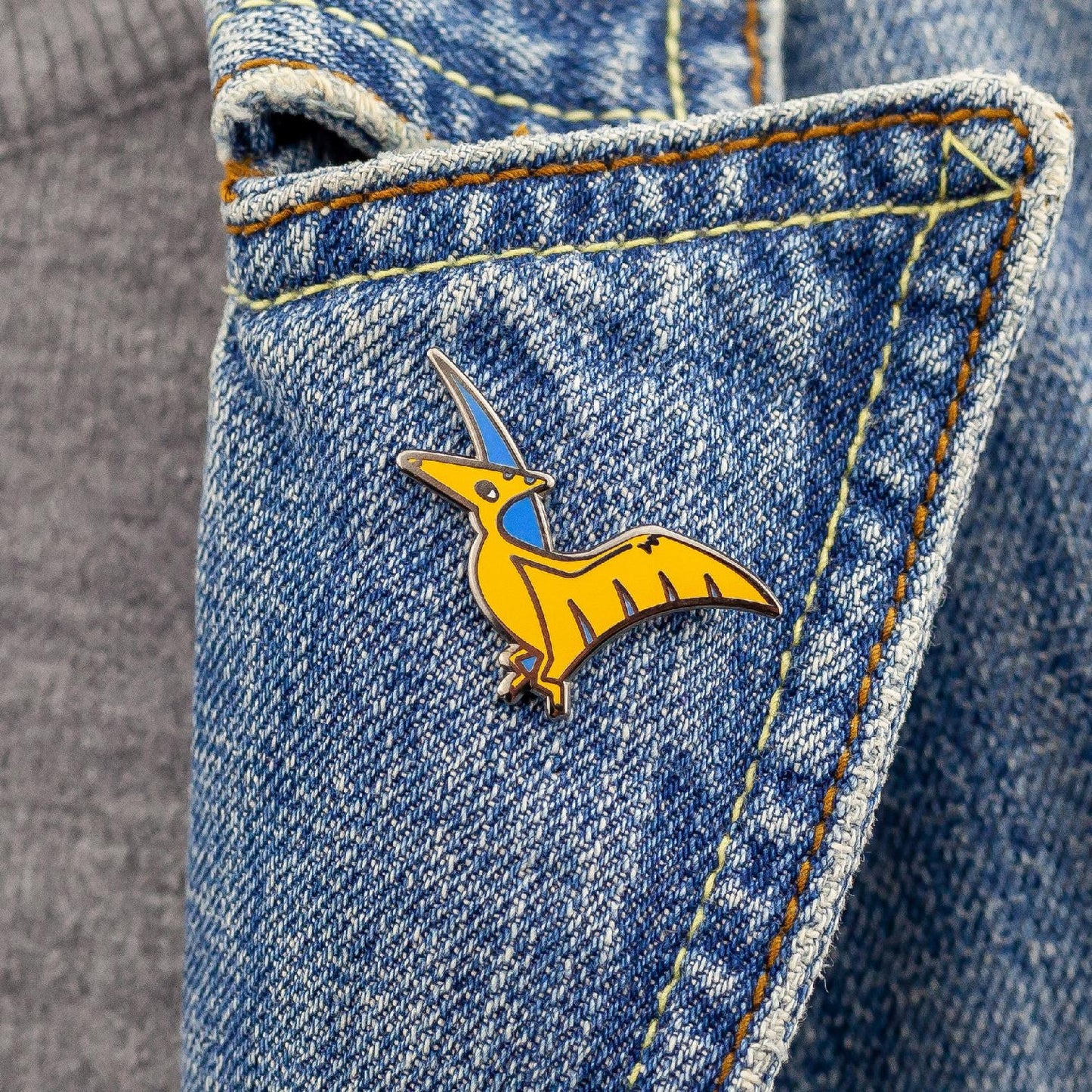 Oranger Flugsaurier Dinosaurier - Kinderabzeichen