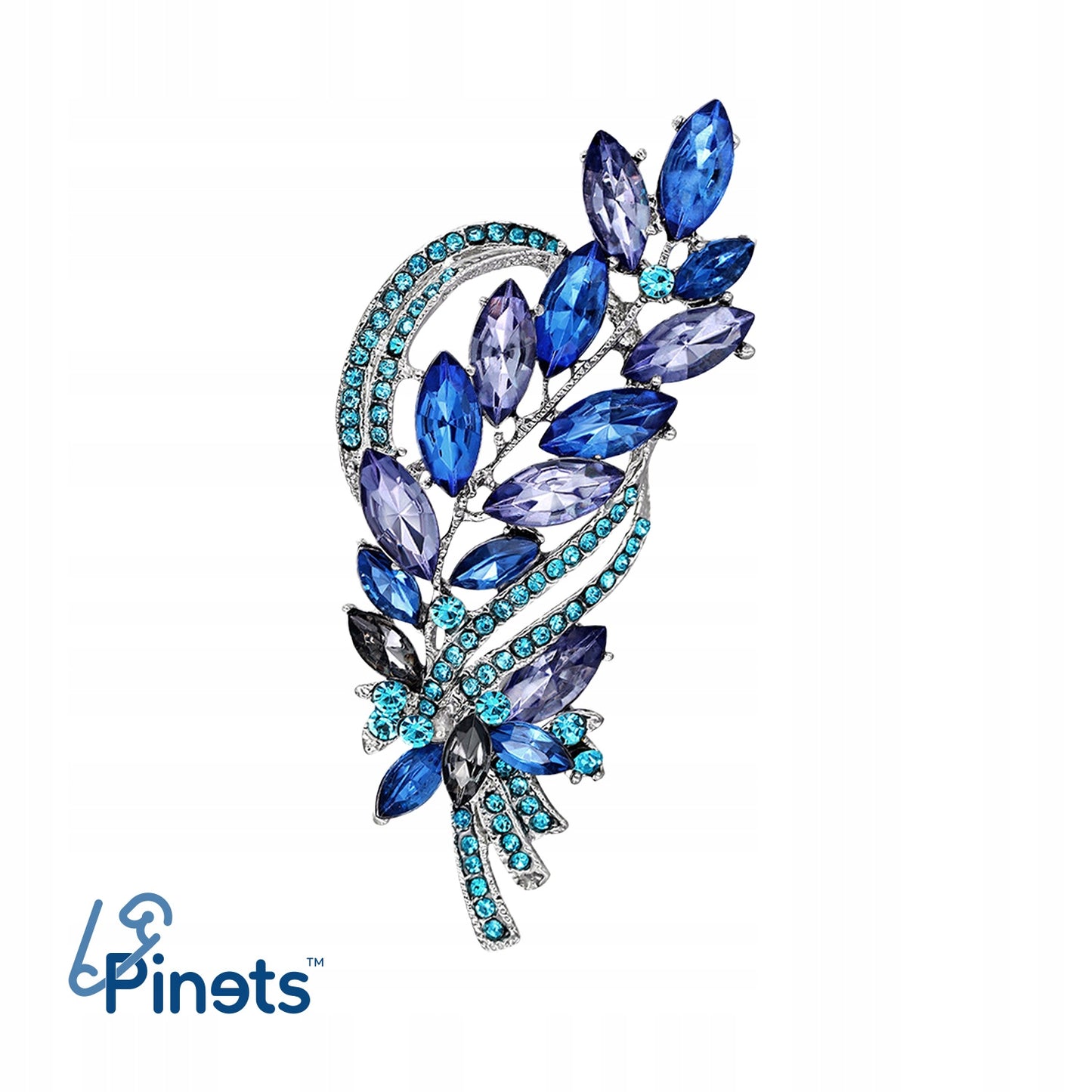 Weizenähre mit blauen Zirkonen - Geschenkbrosche