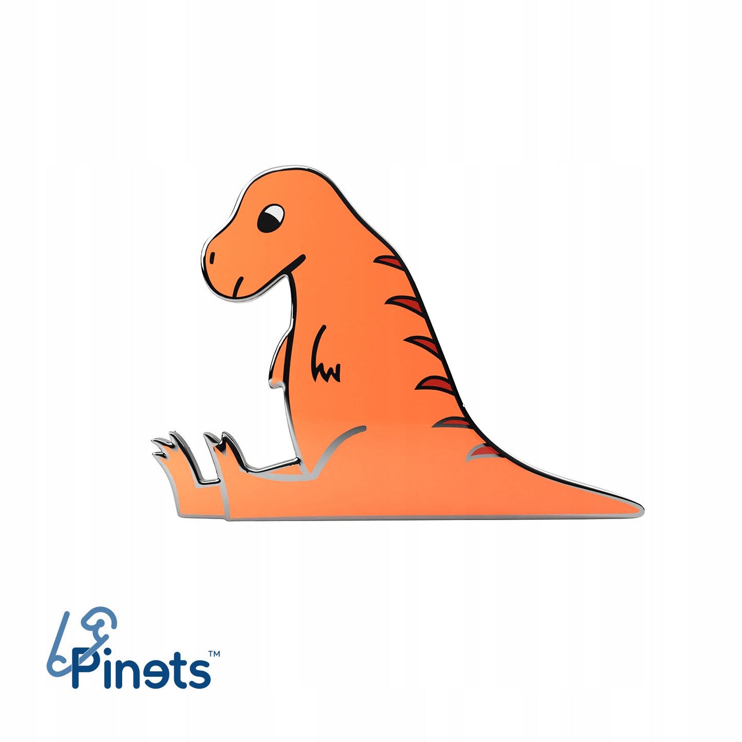 Oranger Dinosaurier - Eine süße Anstecknadel für ein Kind