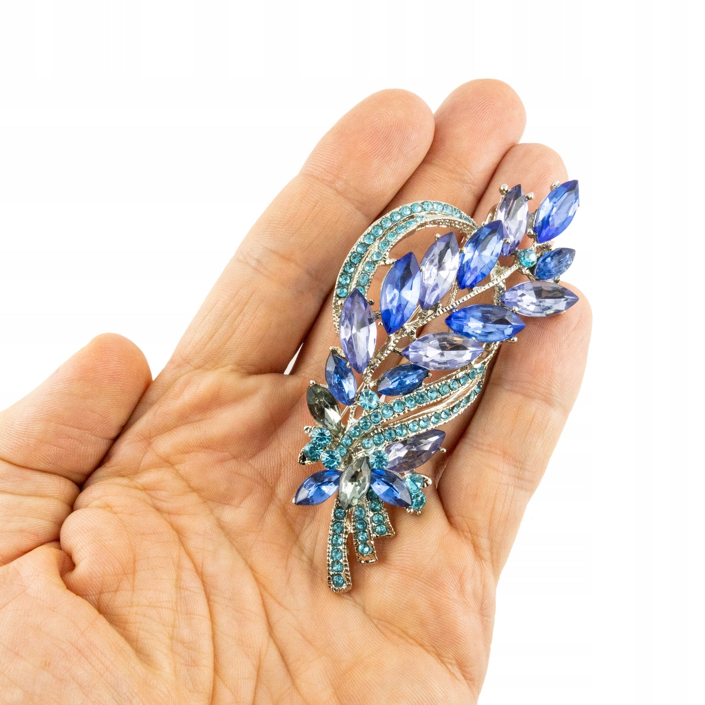 Weizenähre mit blauen Zirkonen - Geschenkbrosche
