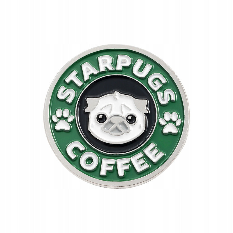 Starpugs Coffee - eine Anstecknadel für den Kaffee- und Mopsliebhaber