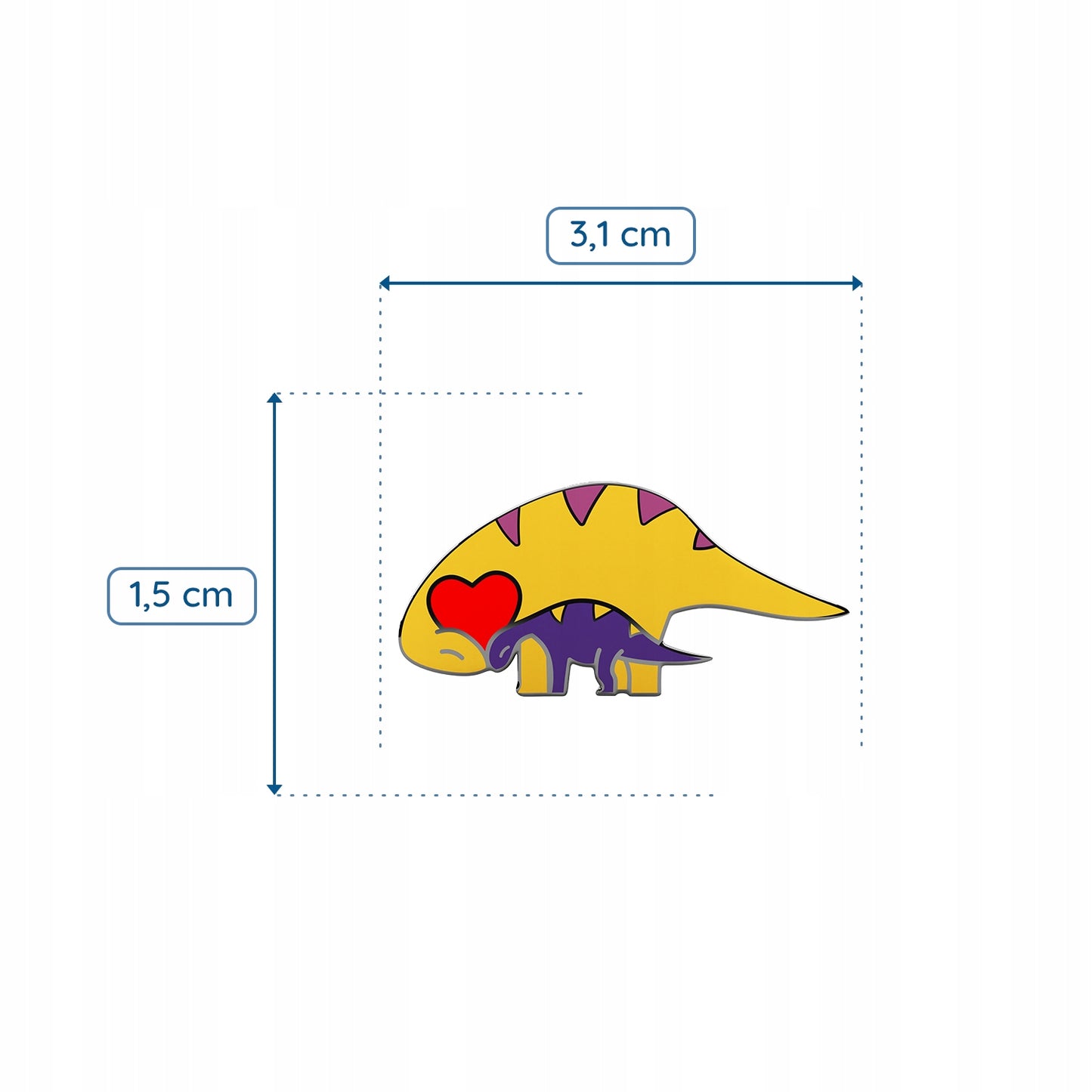 Zwei Dinosaurier mit Herz - Anstecker