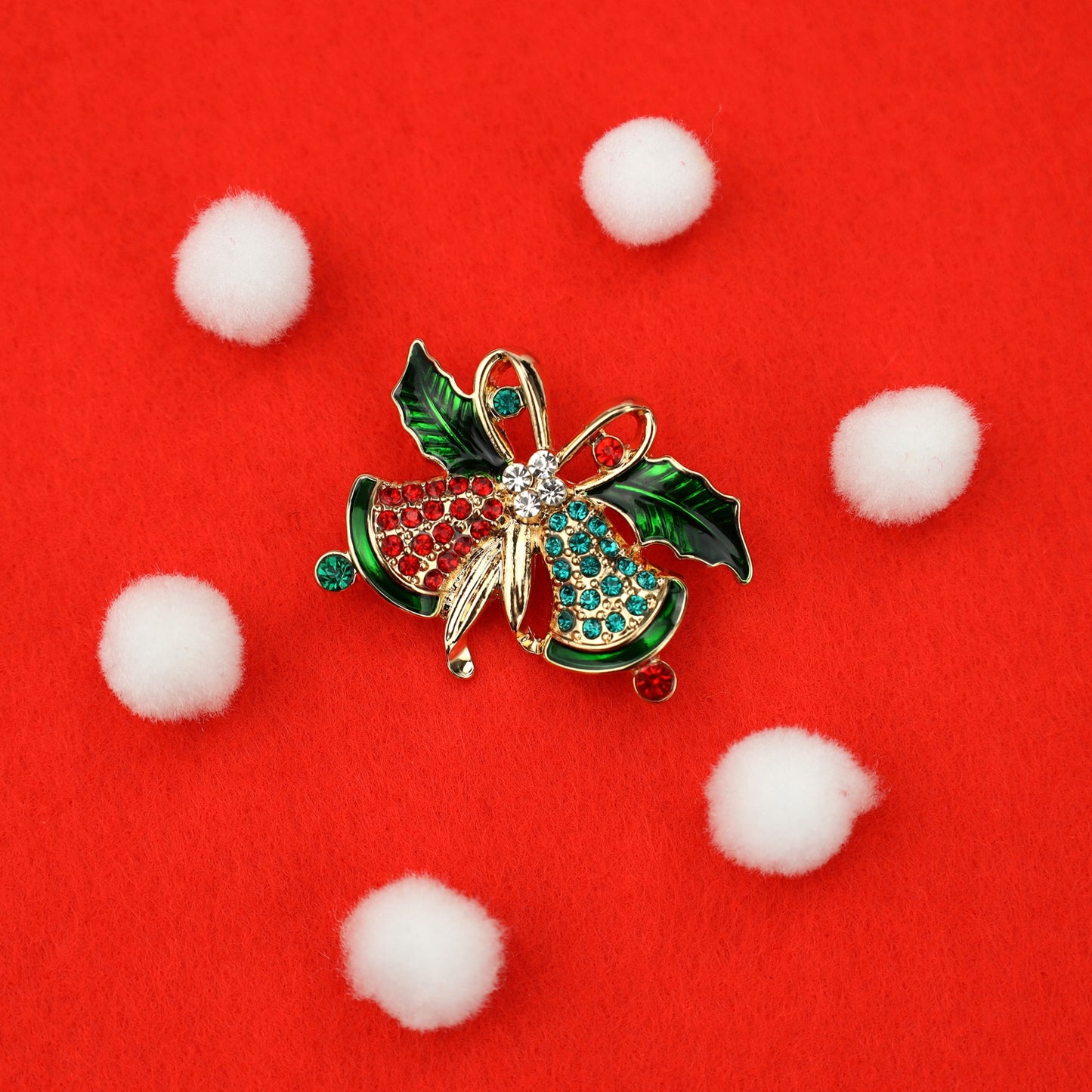 Weihnachtsglocken - Brosche mit Zirkonia