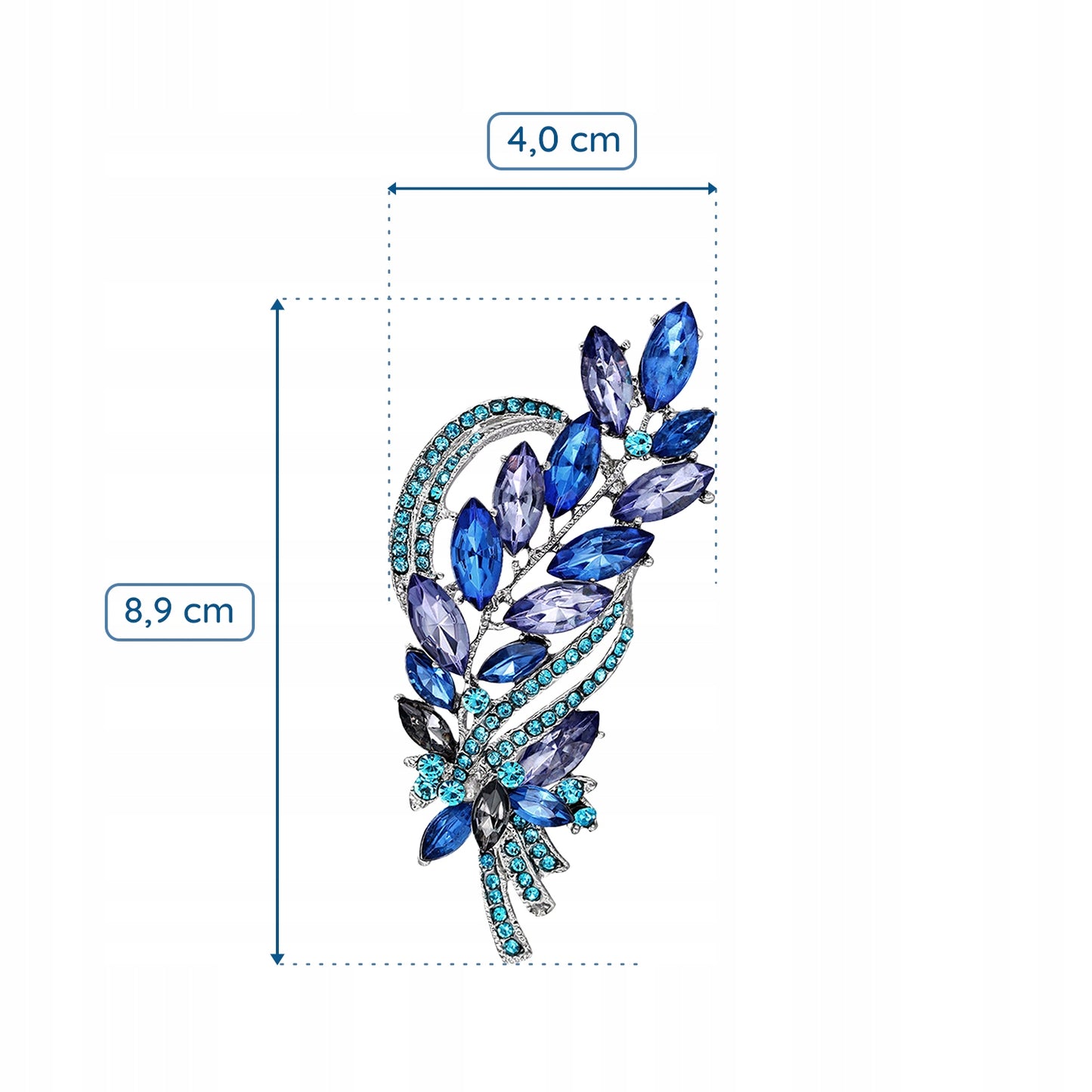 Weizenähre mit blauen Zirkonen - Geschenkbrosche