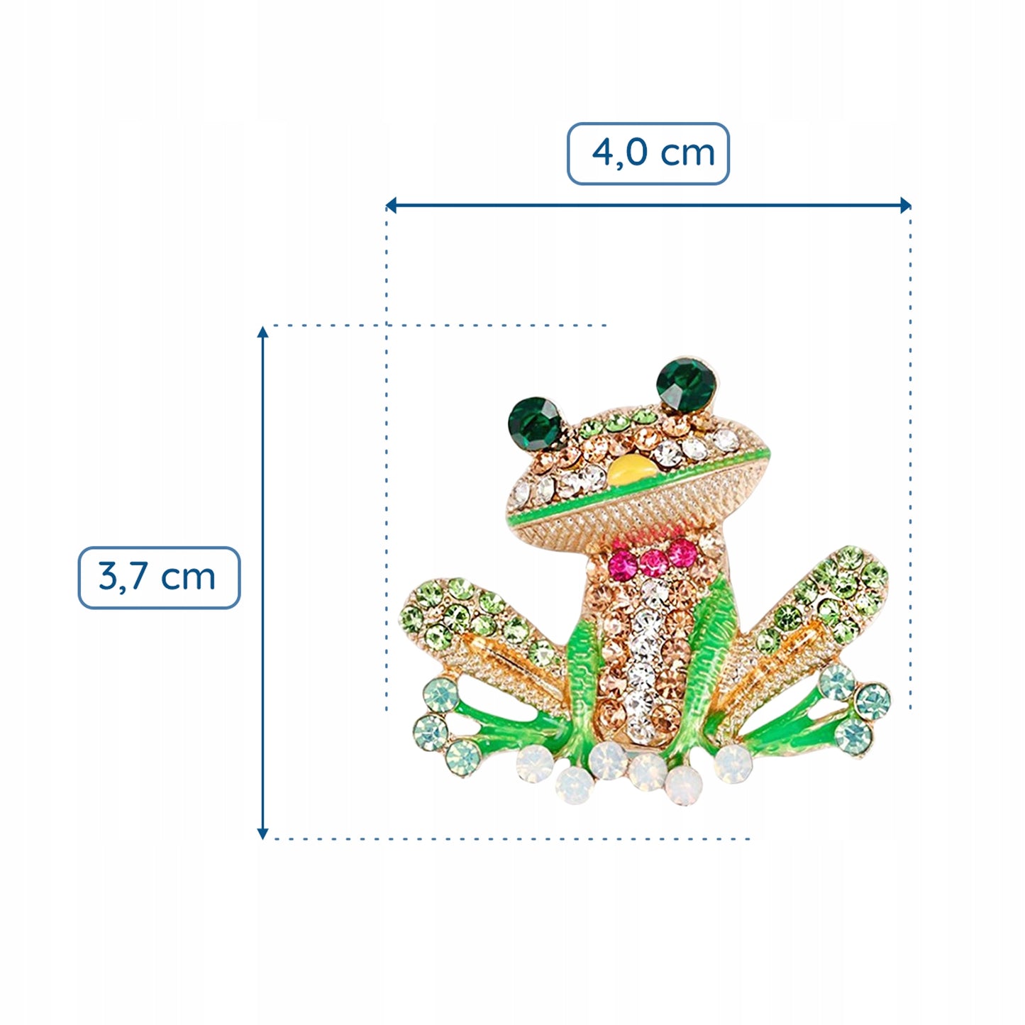 Grüner Frosch - Brosche mit Zirkonias