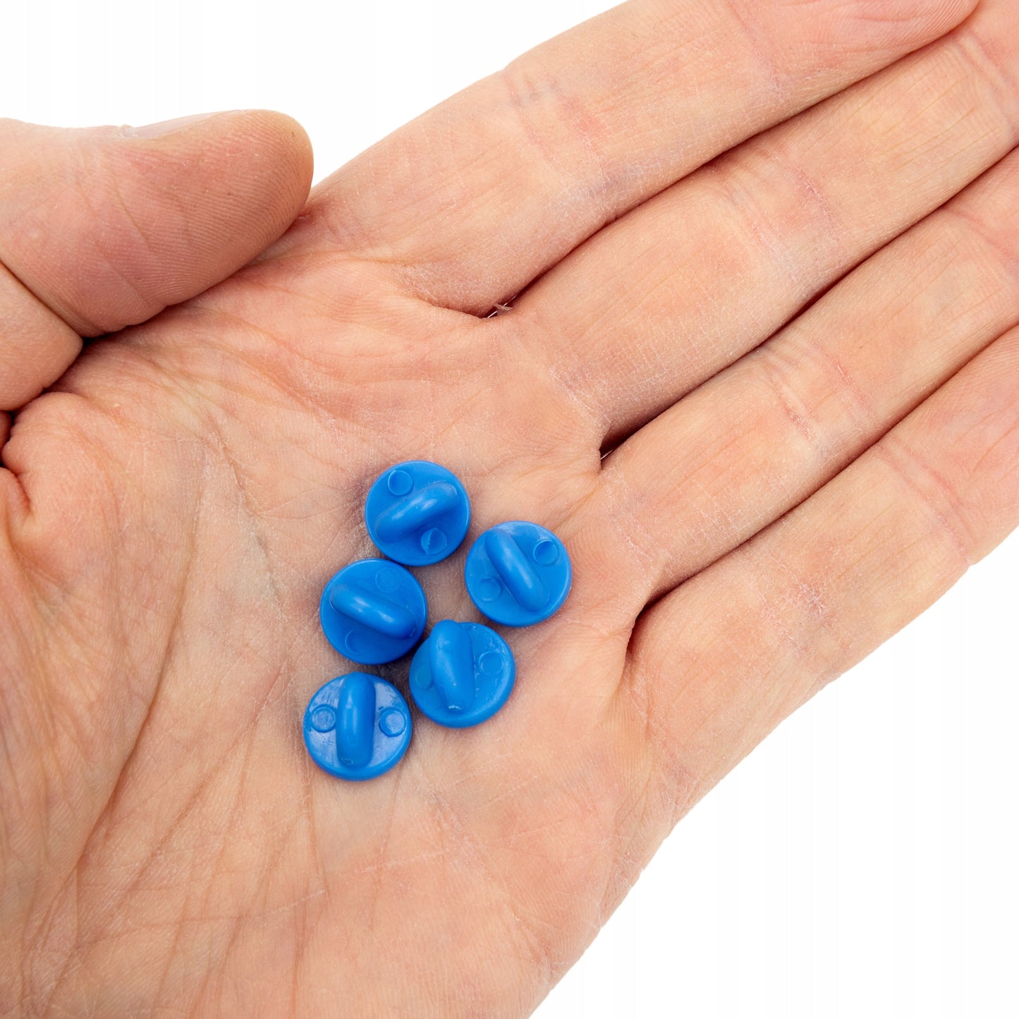 Blauer Gummi-Plakettenverschluss - 5er-Set
