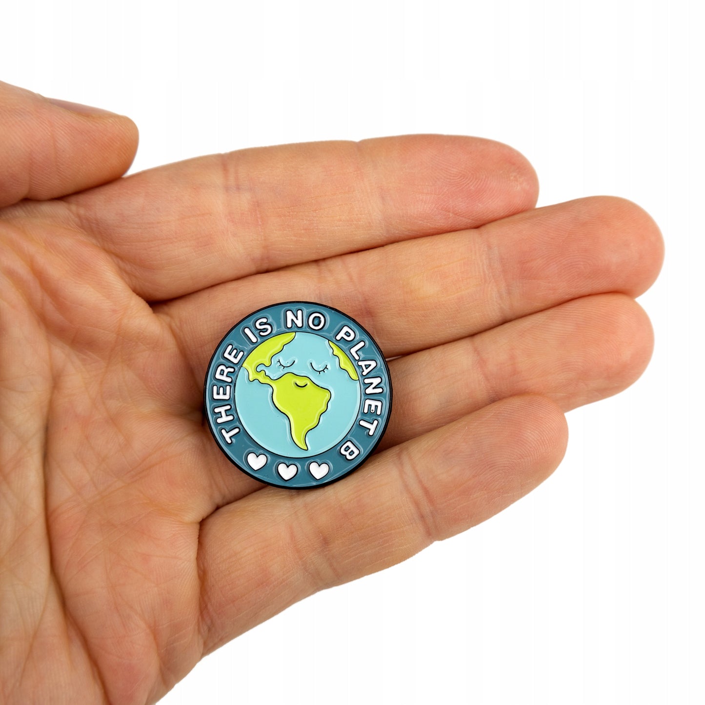 Ökologischer Pin mit dem Slogan „There is no planet B“