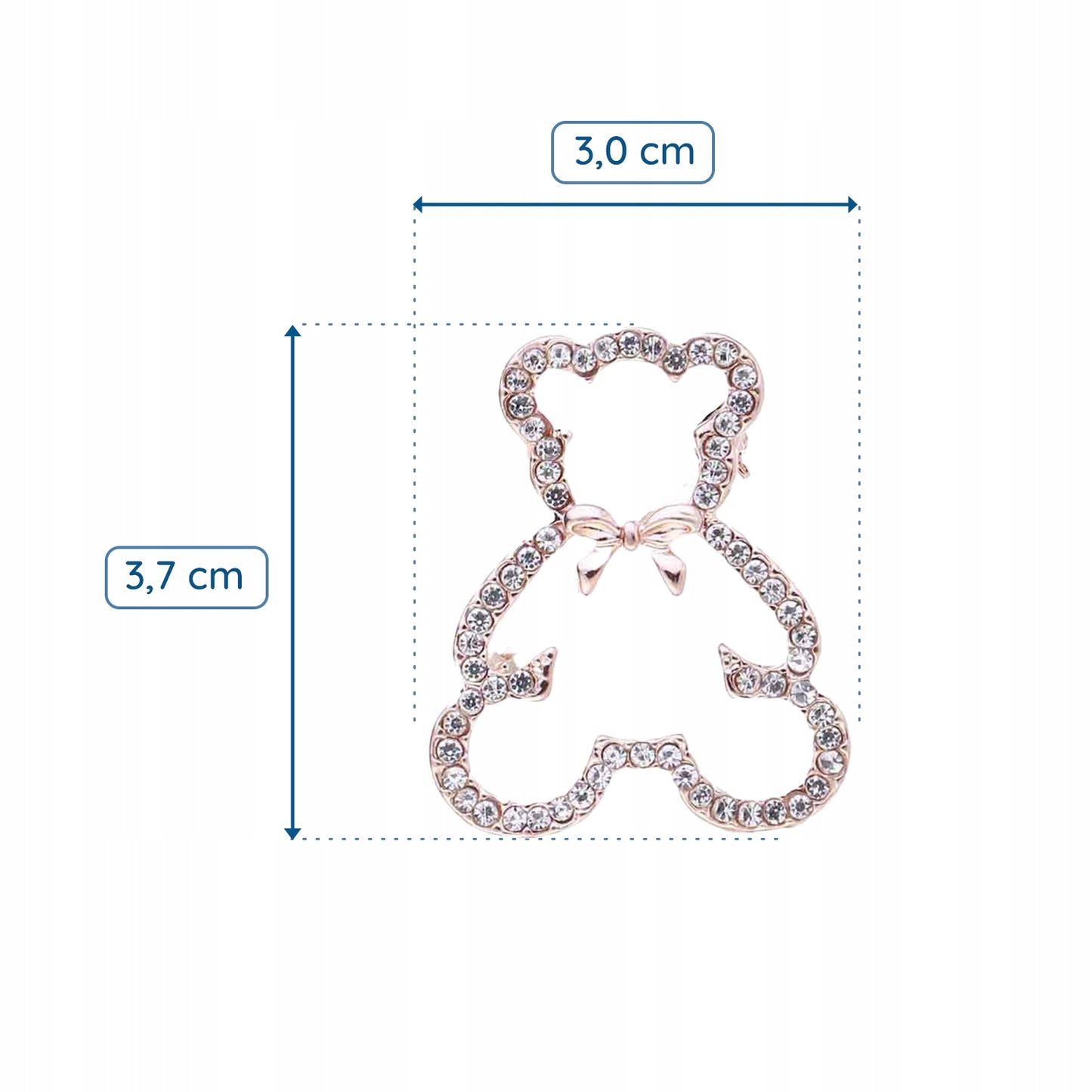 Teddybär mit Schleife - Silberbrosche mit Roségold