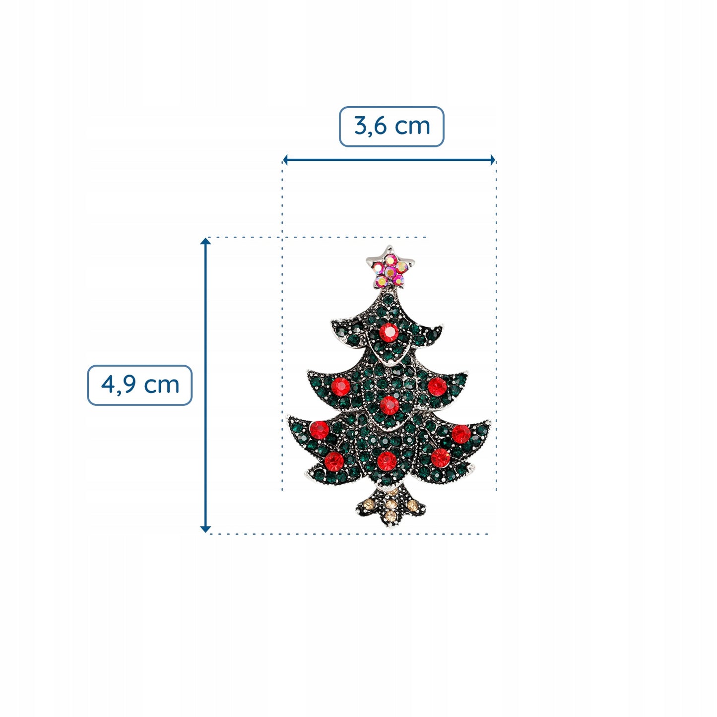 Weihnachtsbaum mit Zirkonia - Weihnachtsbrosche