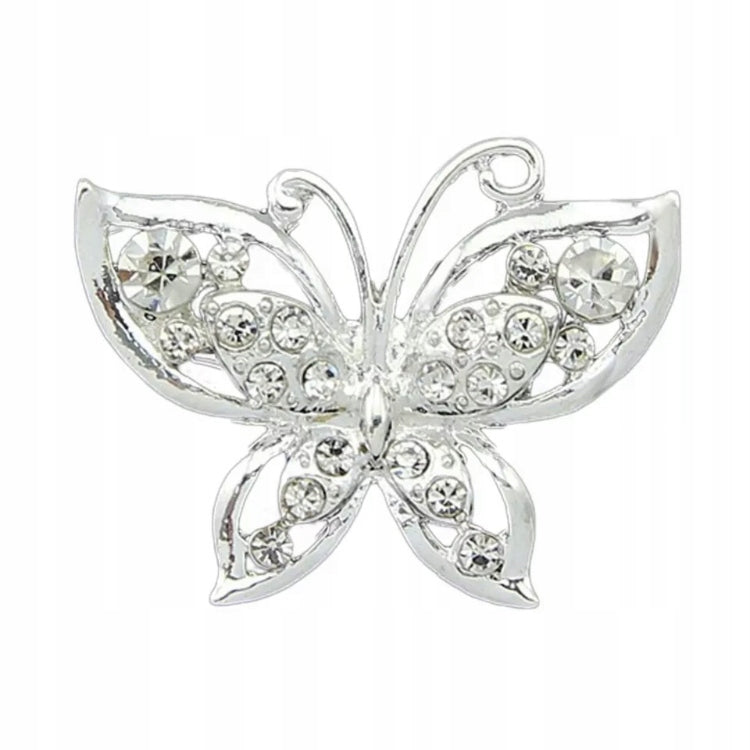 Silberne Schmetterlingsbrosche mit Zirkonia