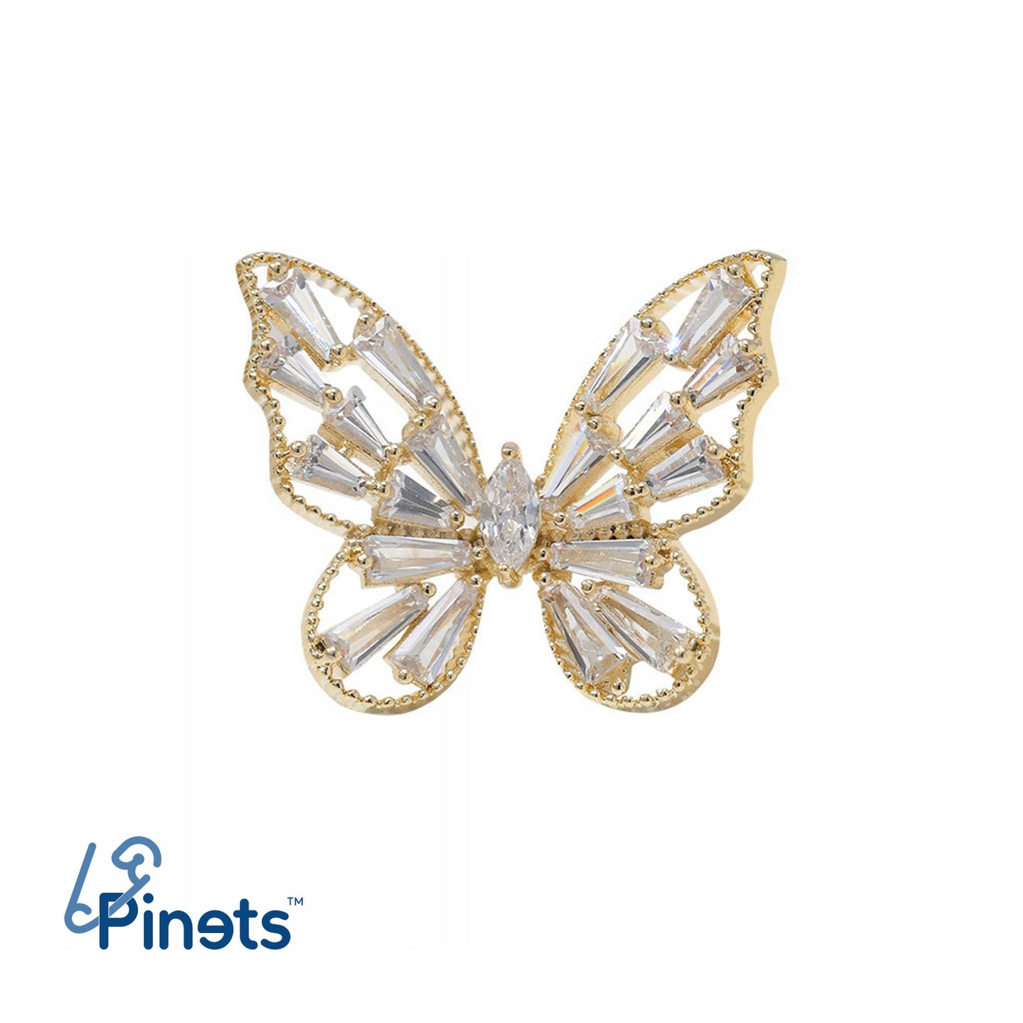 Kleiner Schmetterling - 14K vergoldete Anstecknadel