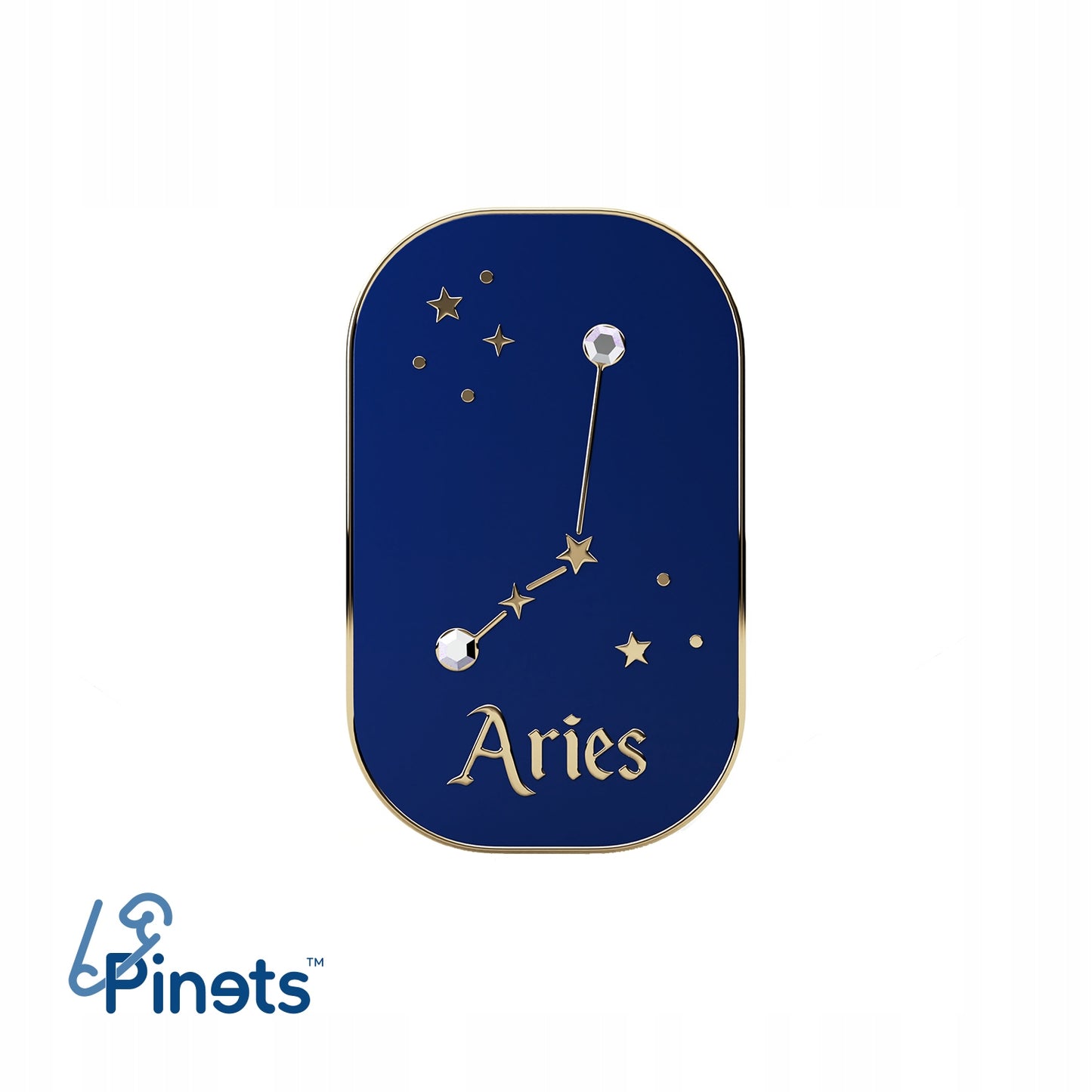 Sternzeichen Widder – Zirkon-Anstecker mit 14 Karat Gold veredelt