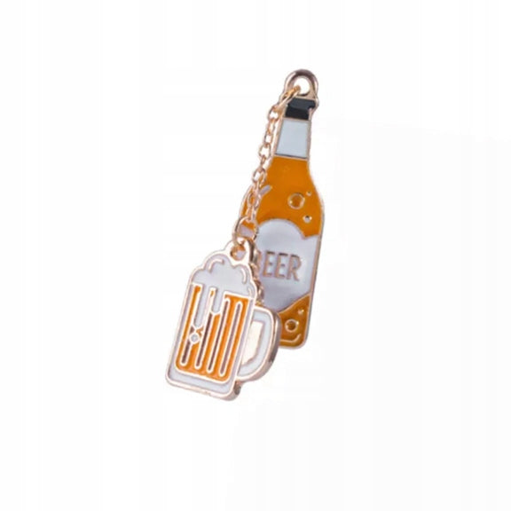 Bierflasche mit Krug Doppelnadel