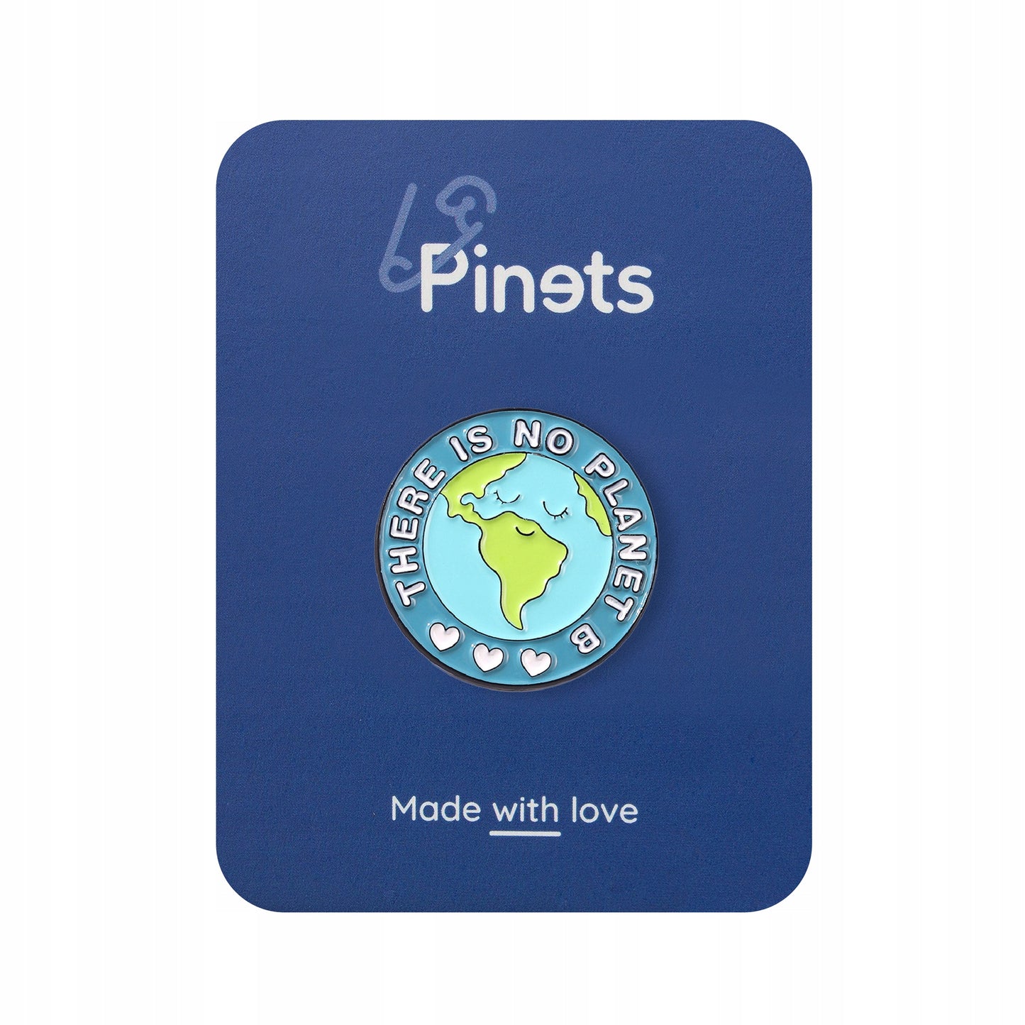 Ökologischer Pin mit dem Slogan „There is no planet B“