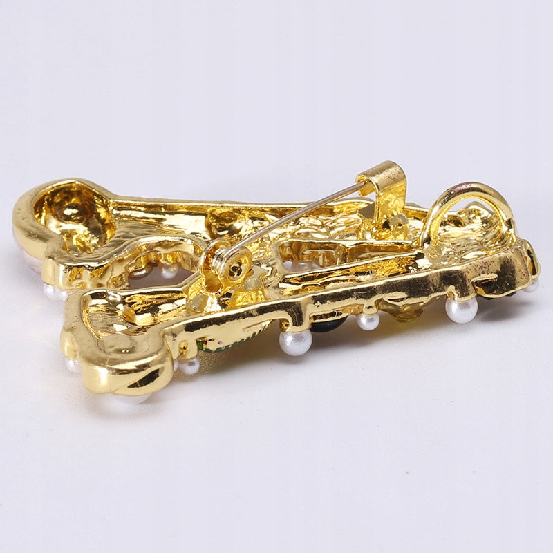 Buchstabe A Gold Brosche Anhänger