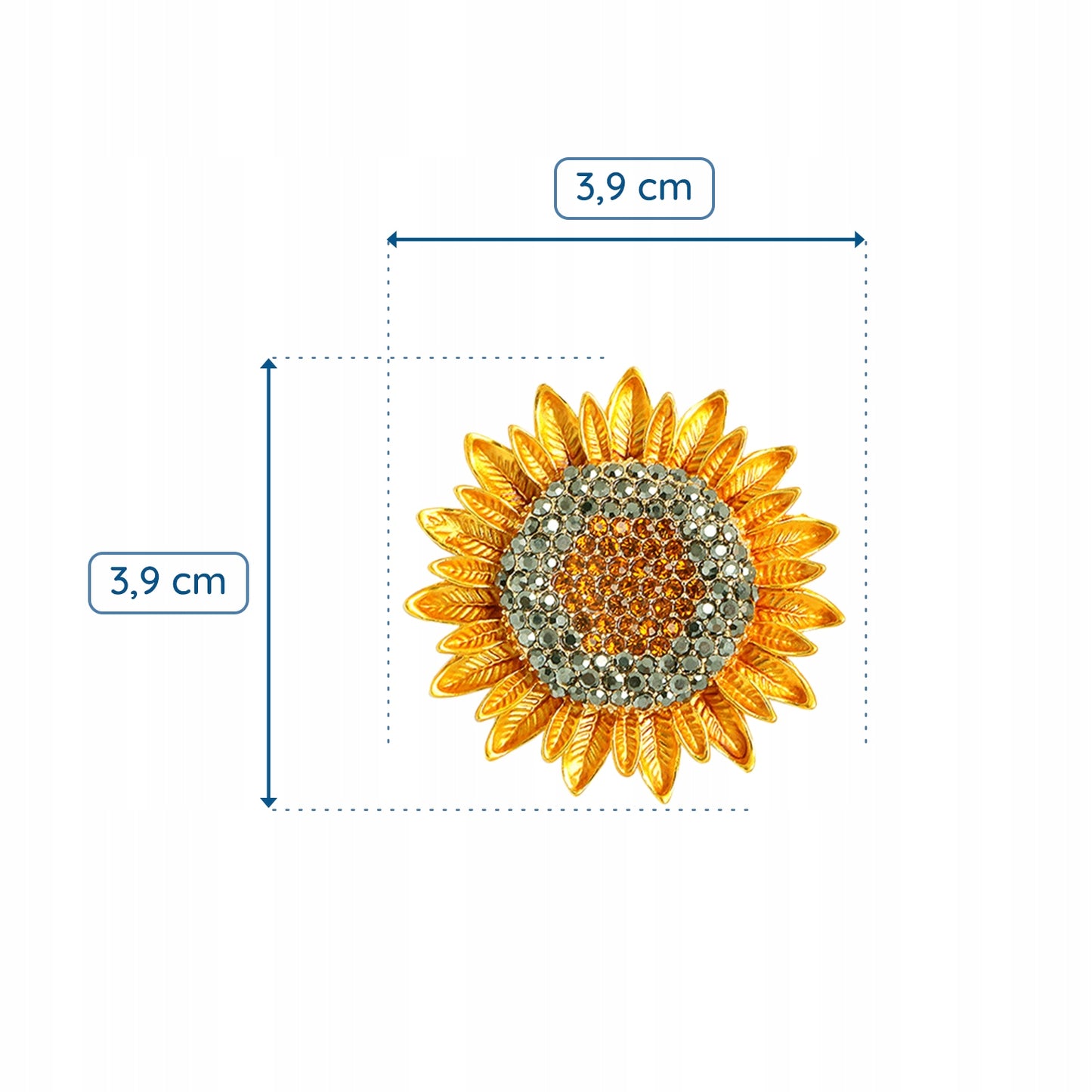 Sonnenblume - eine bezaubernde Brosche mit Anhänger