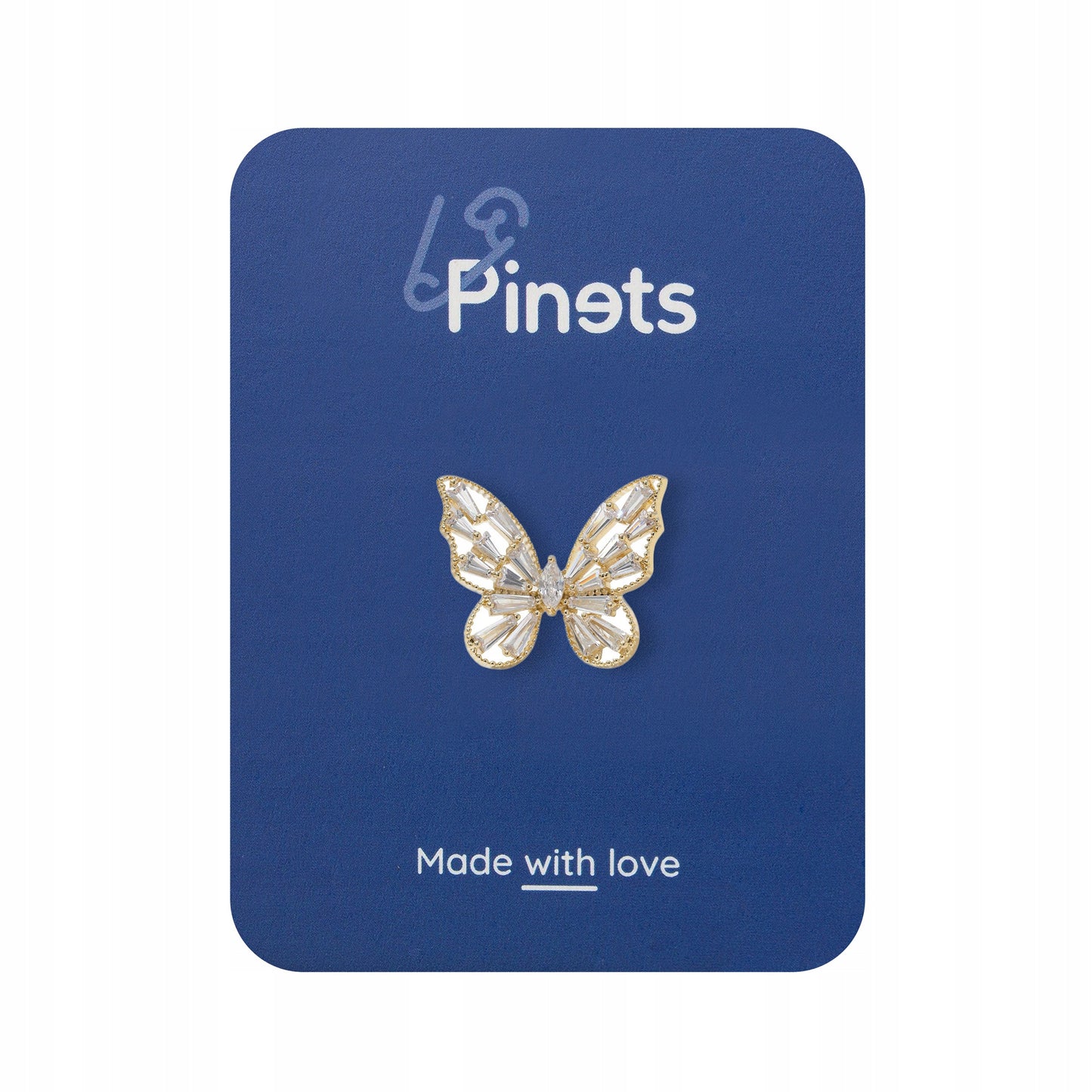 Kleiner Schmetterling - 14K vergoldete Anstecknadel