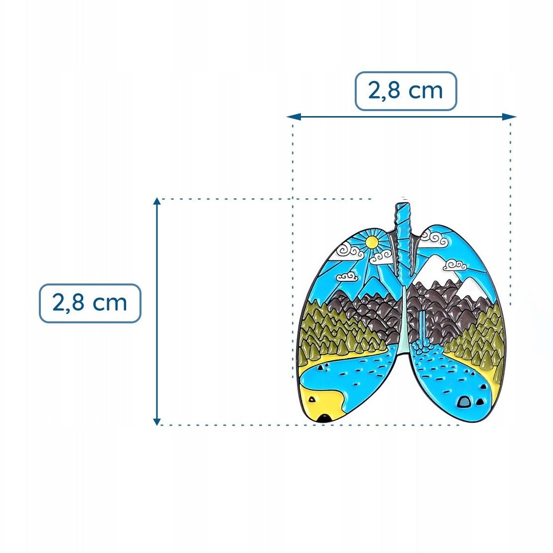 Lungen mit Bergblick-Pin