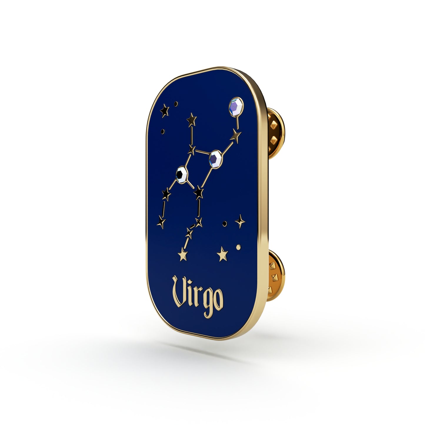 Sternzeichen Jungfrau – Zirkon-Anstecker mit 14 Karat Gold veredelt