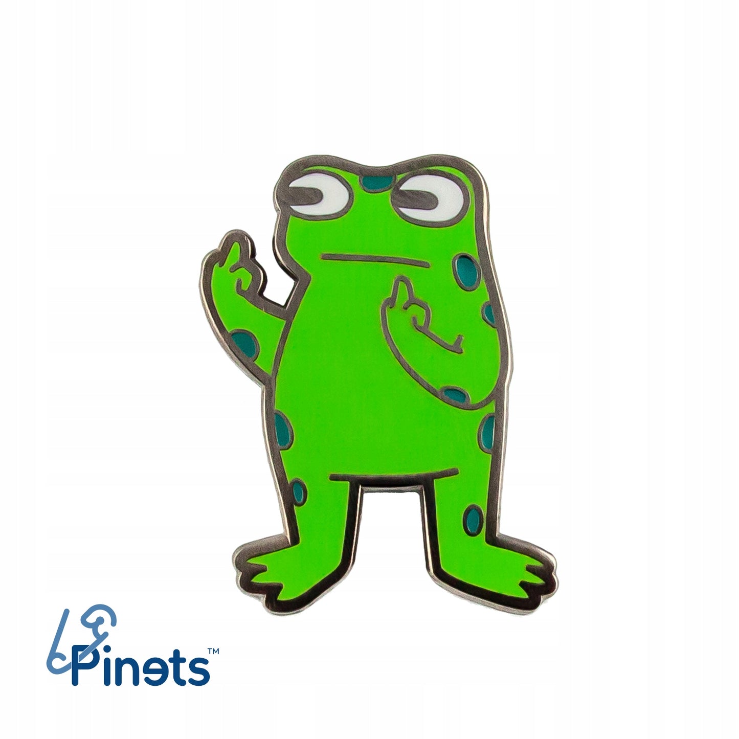 Gemeiner Frosch zeigt Mittelfinger - Coole Anstecknadel
