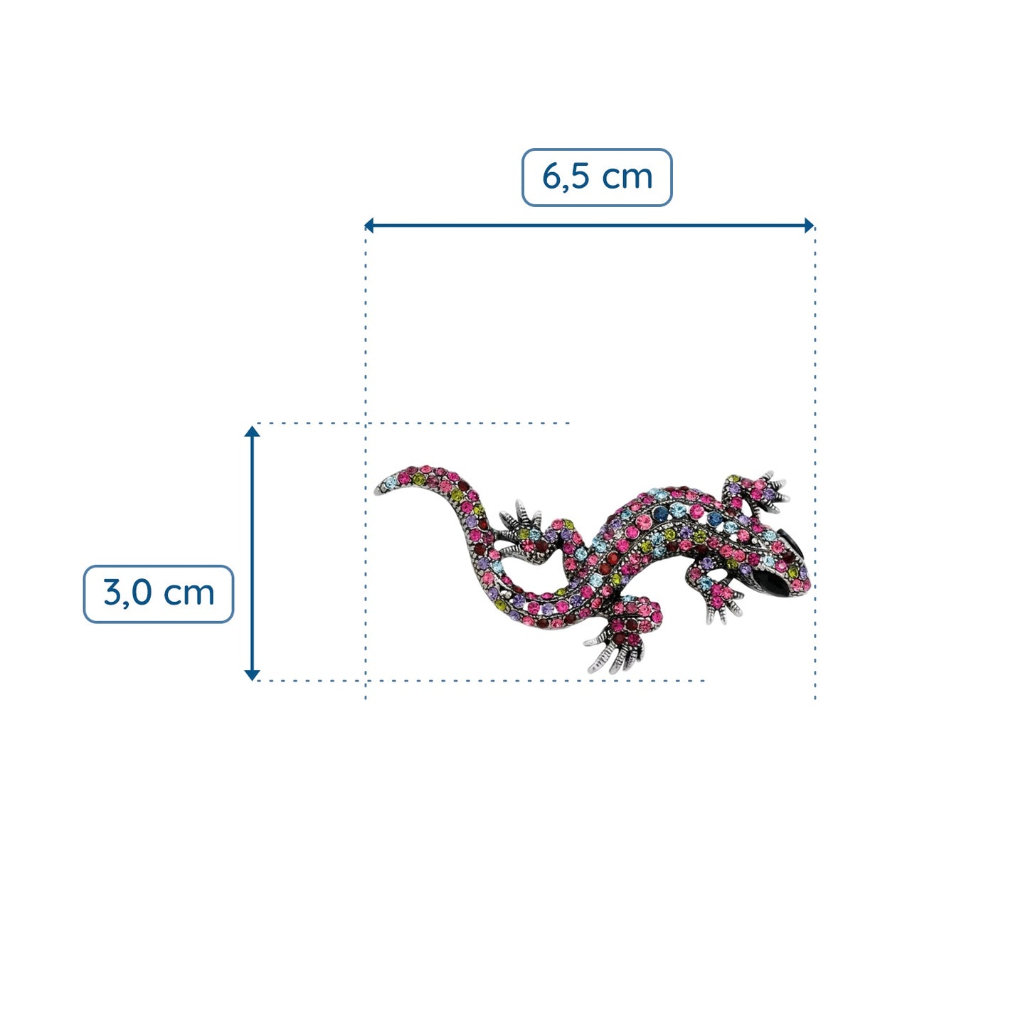 Gecko-Eidechse mit Zirkonia-Brosche