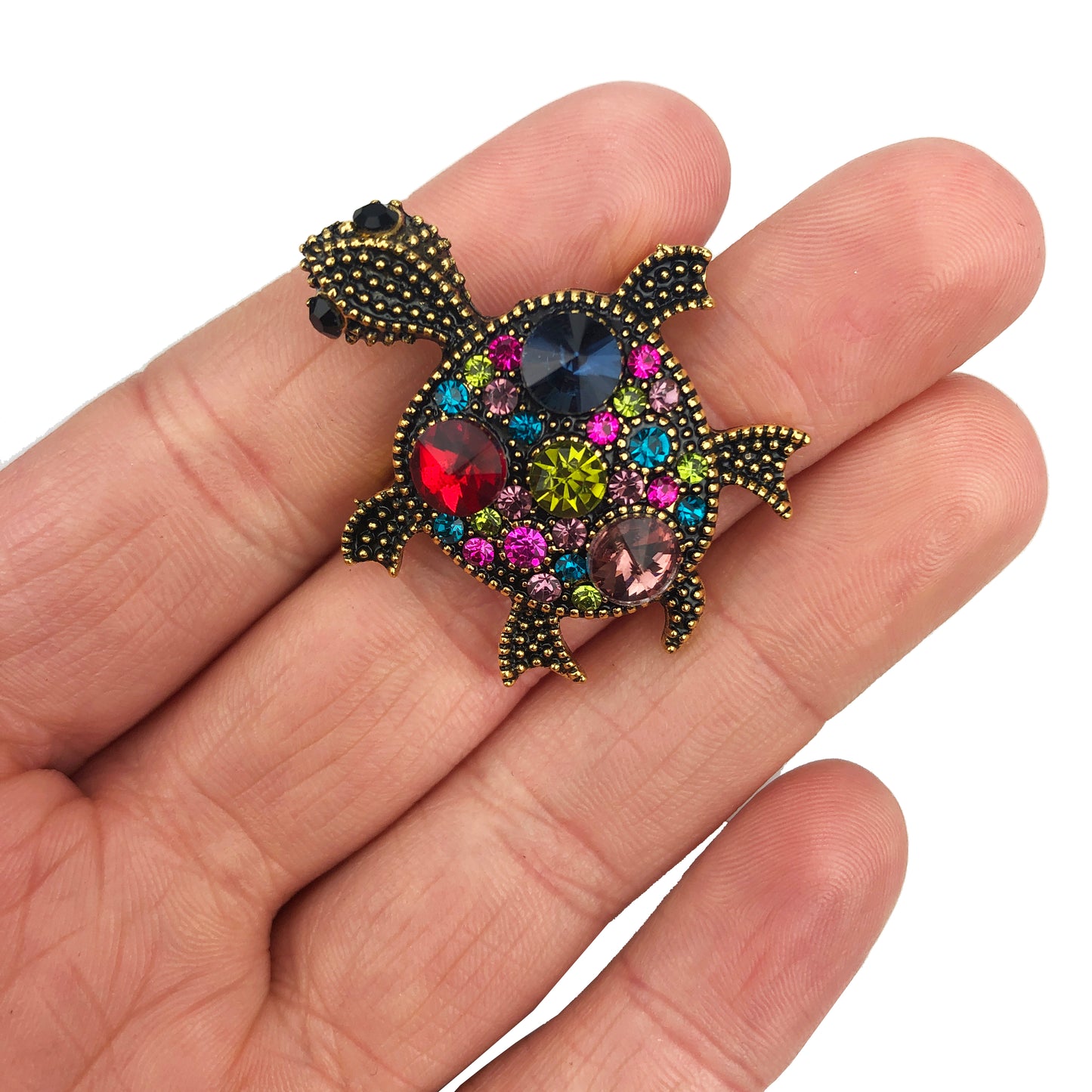 Schildkrötenbrosche mit Zirkonia