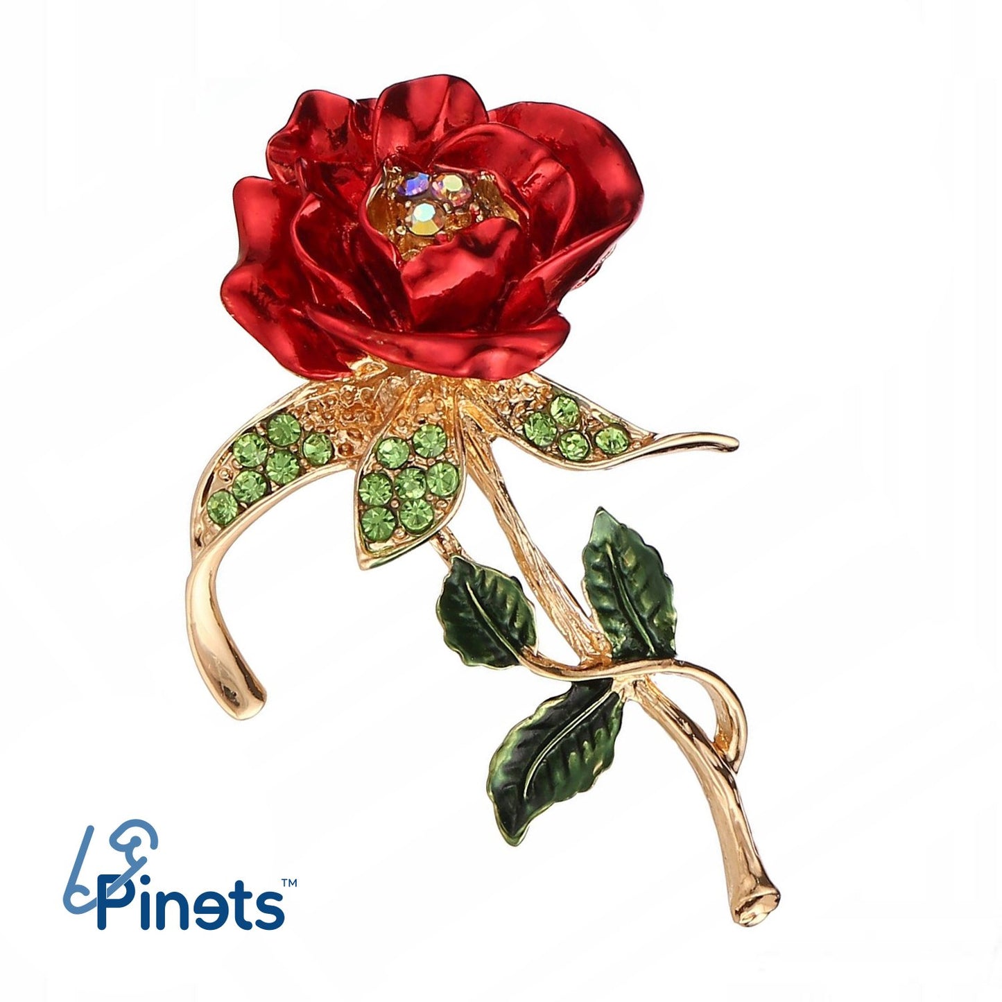 Rosenbrosche mit Zirkonen
