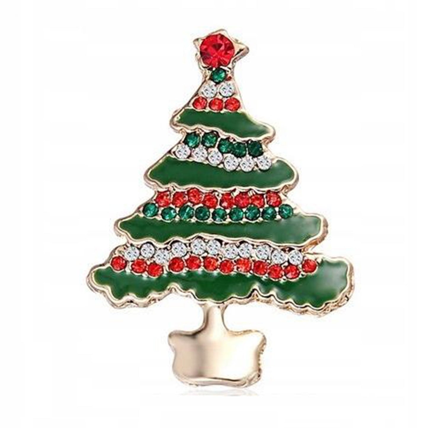 Weihnachtsbaumbrosche mit Zirkonia