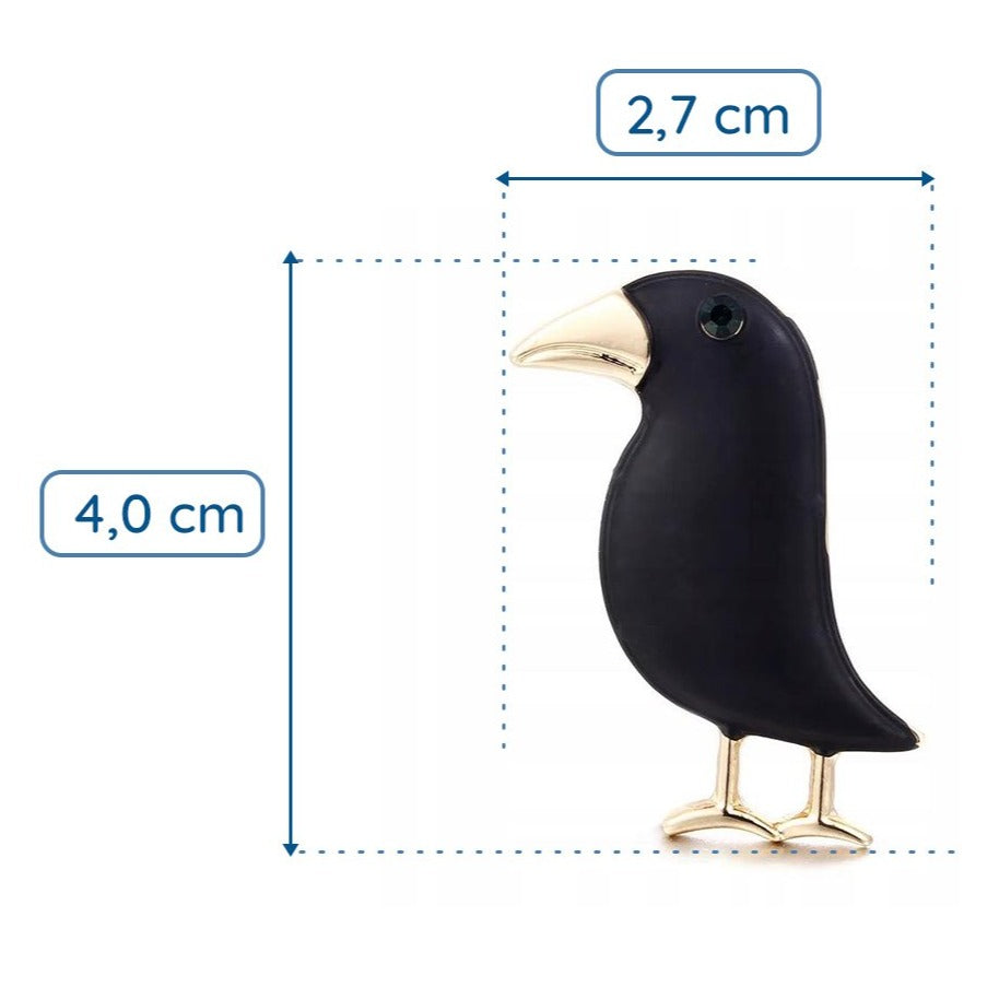 Schwarze Rabenbrosche