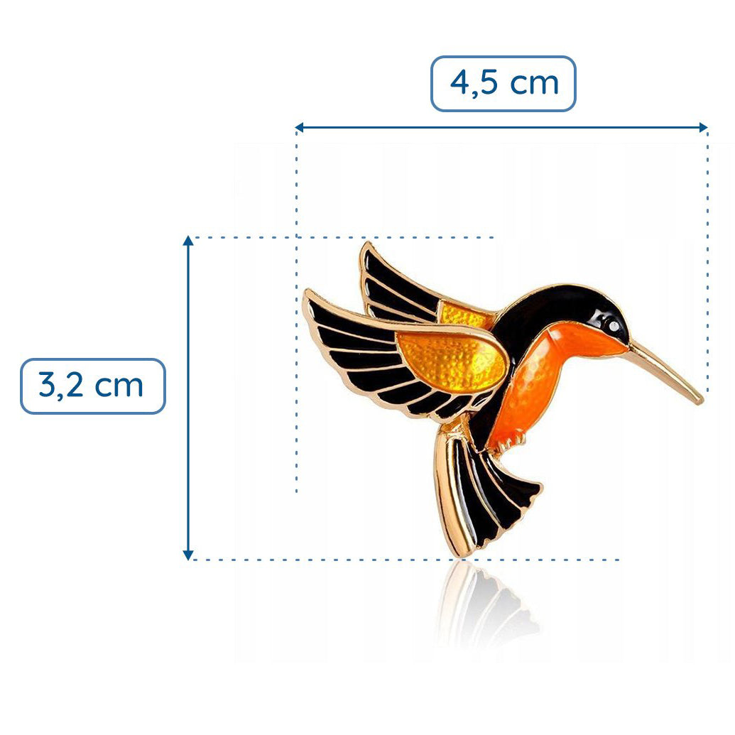 Orange Kolibri Brosche