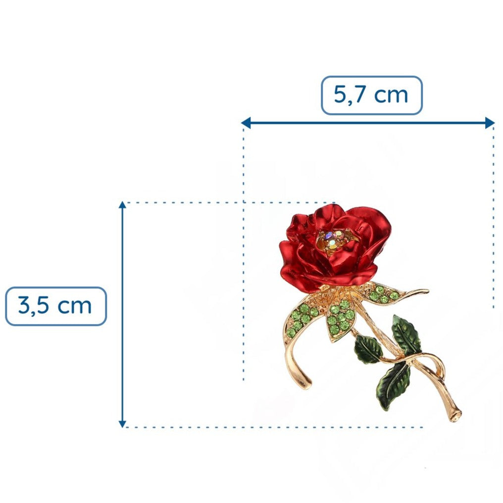 Rosenbrosche mit Zirkonen