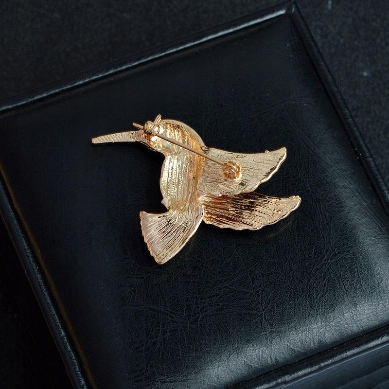 Orange Kolibri Brosche