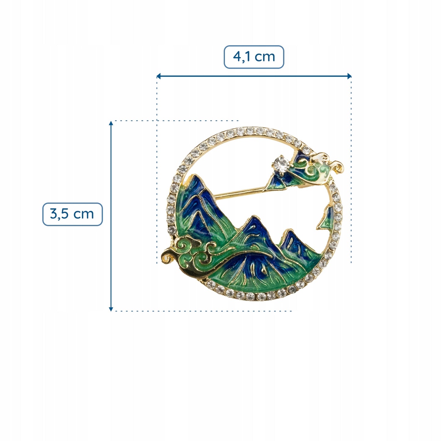 Bergblick – eine Brosche mit Zirkonia für einen Reisenden