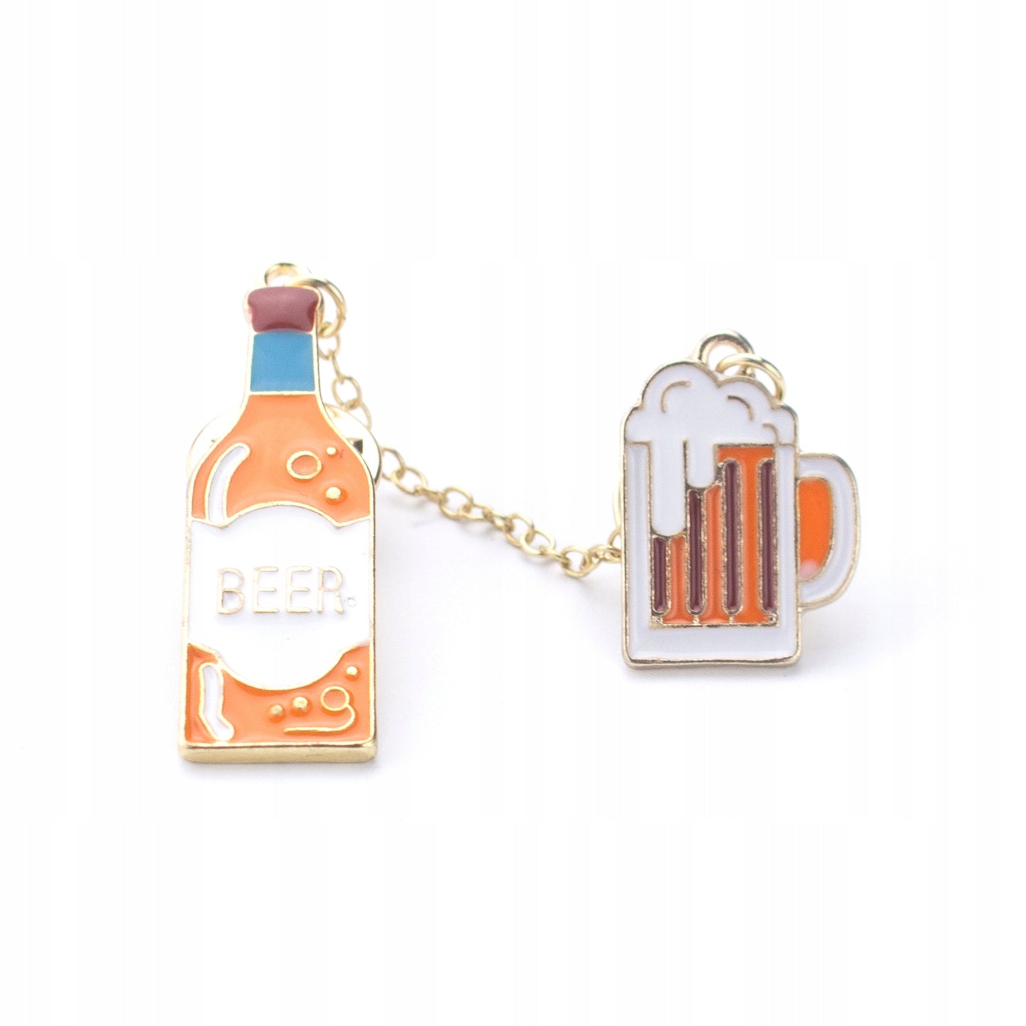Bierflasche mit Krug Doppelnadel